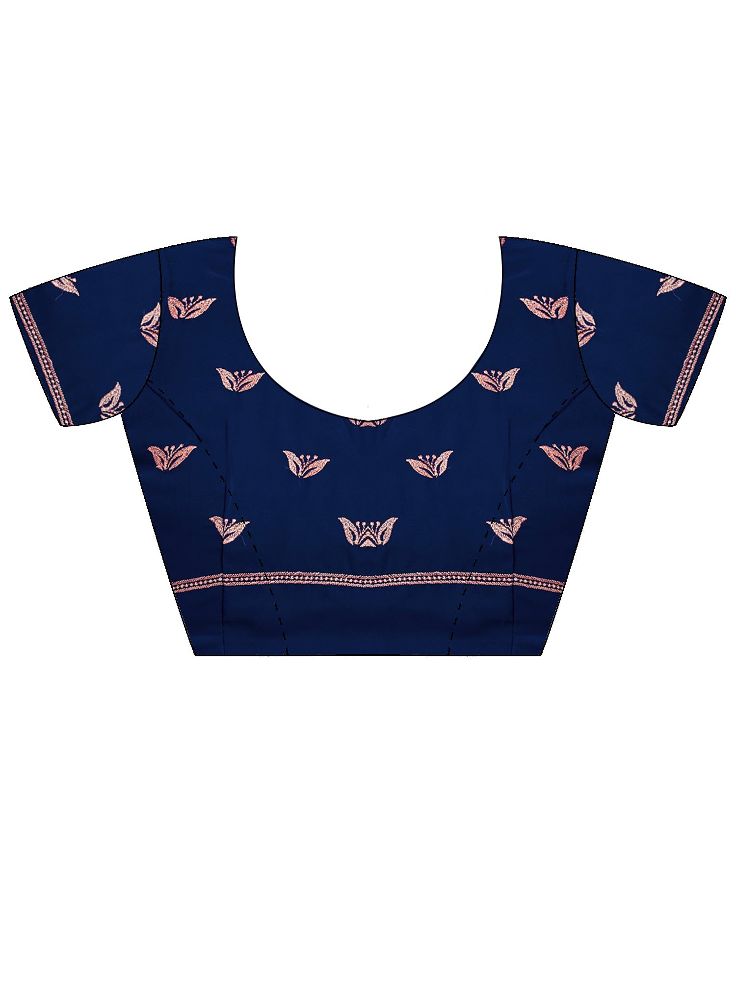 Unstitched teal blue pure georgette blouse piece with zari butta design
