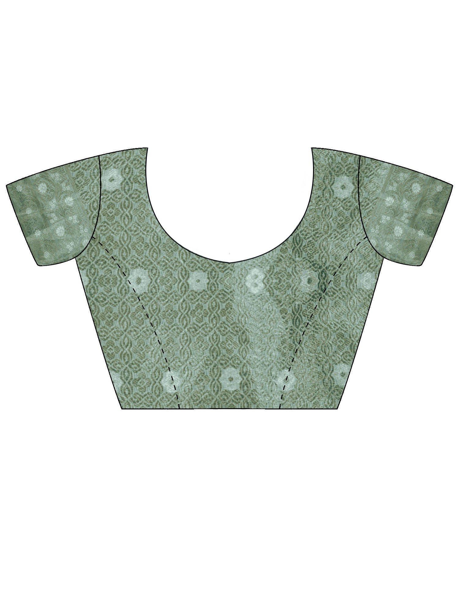 Unstitched light blue silk blend blouse piece with woven design design