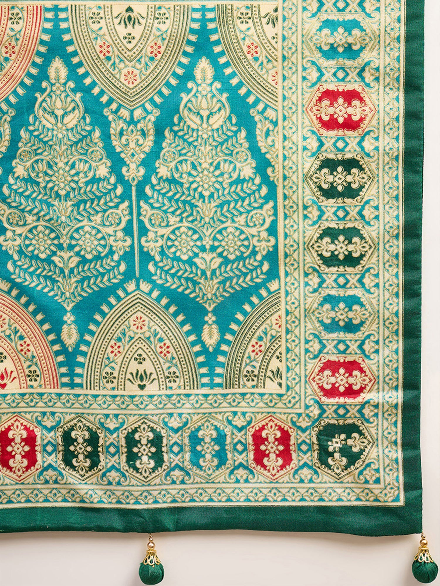 Green Silk Blend saree – detail view 5