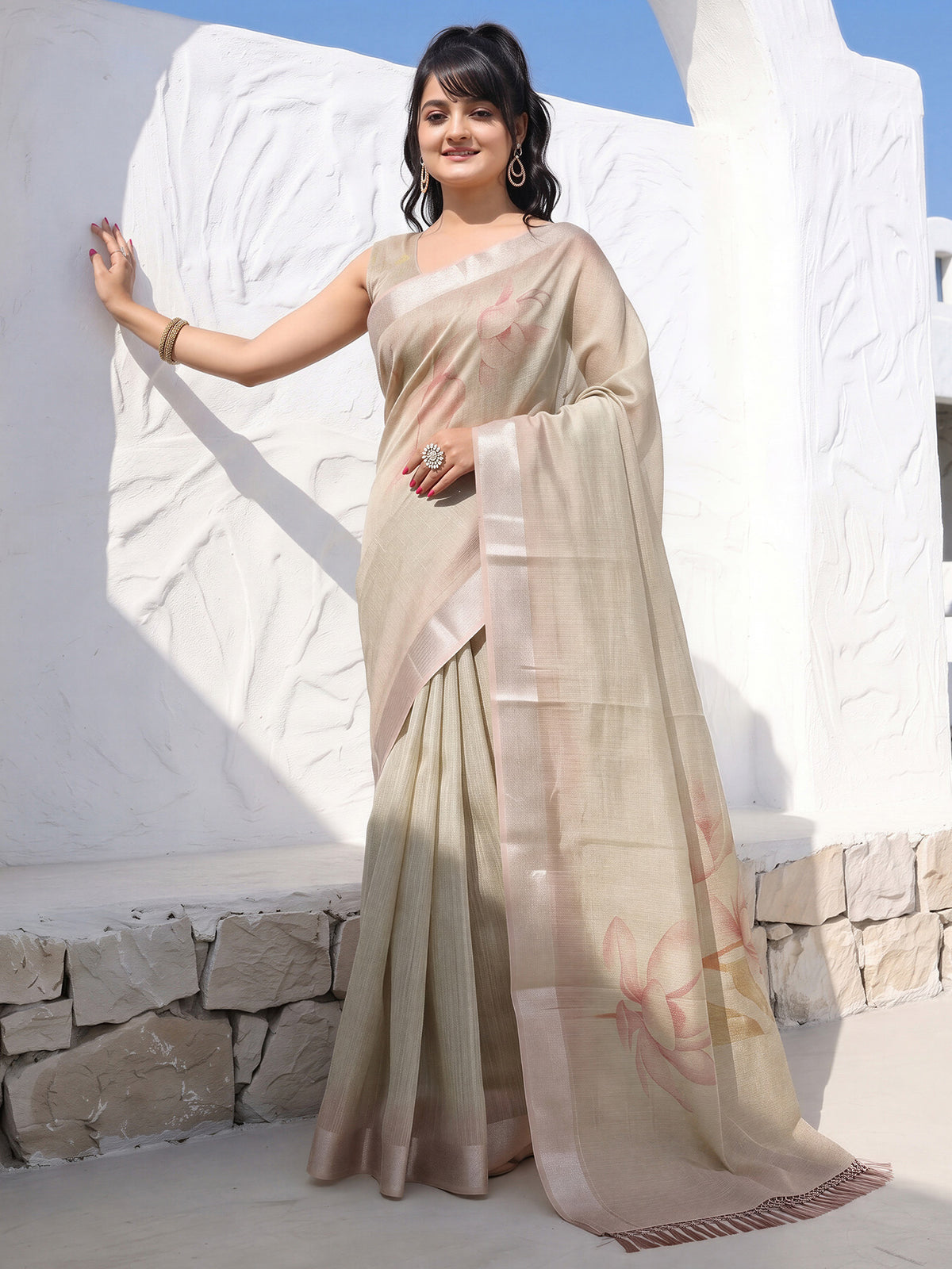 Metallic Cotton Silk saree – detail view 3