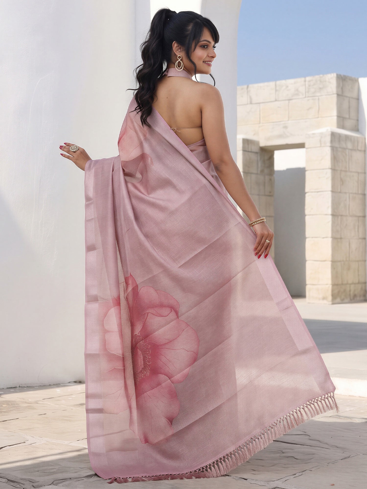 Mauve Cotton Silk saree – detail view 1