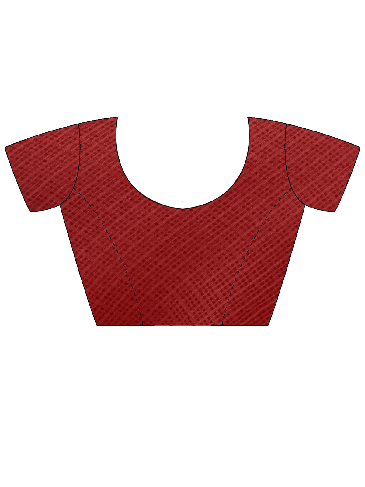 Unstitched maroon kota doria cotton blouse piece with solid design