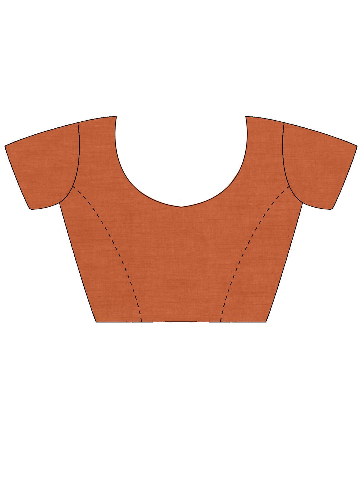 Unstitched rust cotton linen blouse piece with solid design