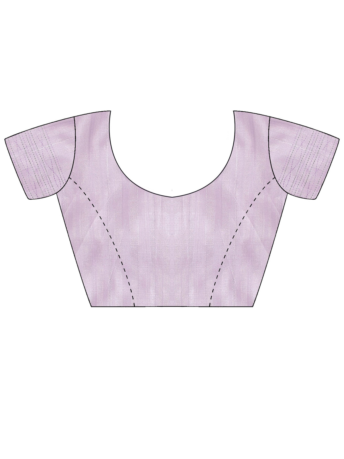 Unstitched lavender silk blend blouse piece with ethnic motif design