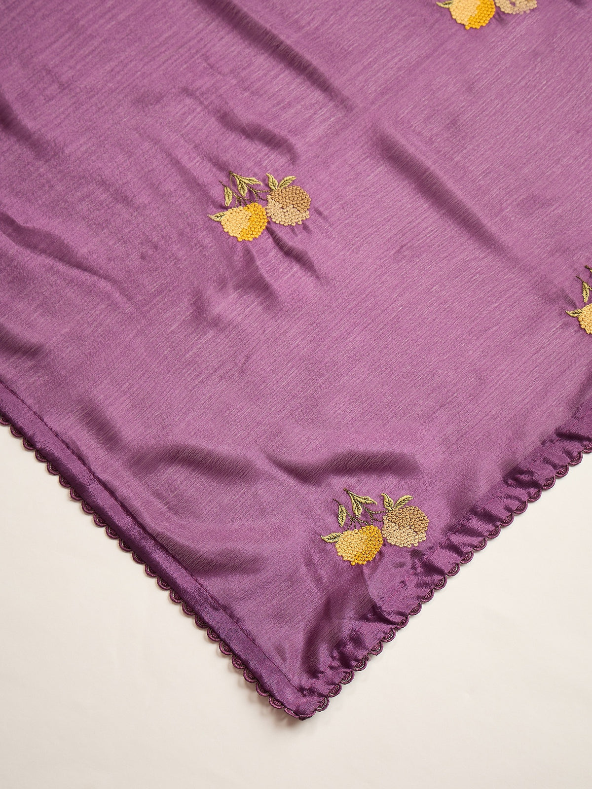 Purple poly georgette saree view 4