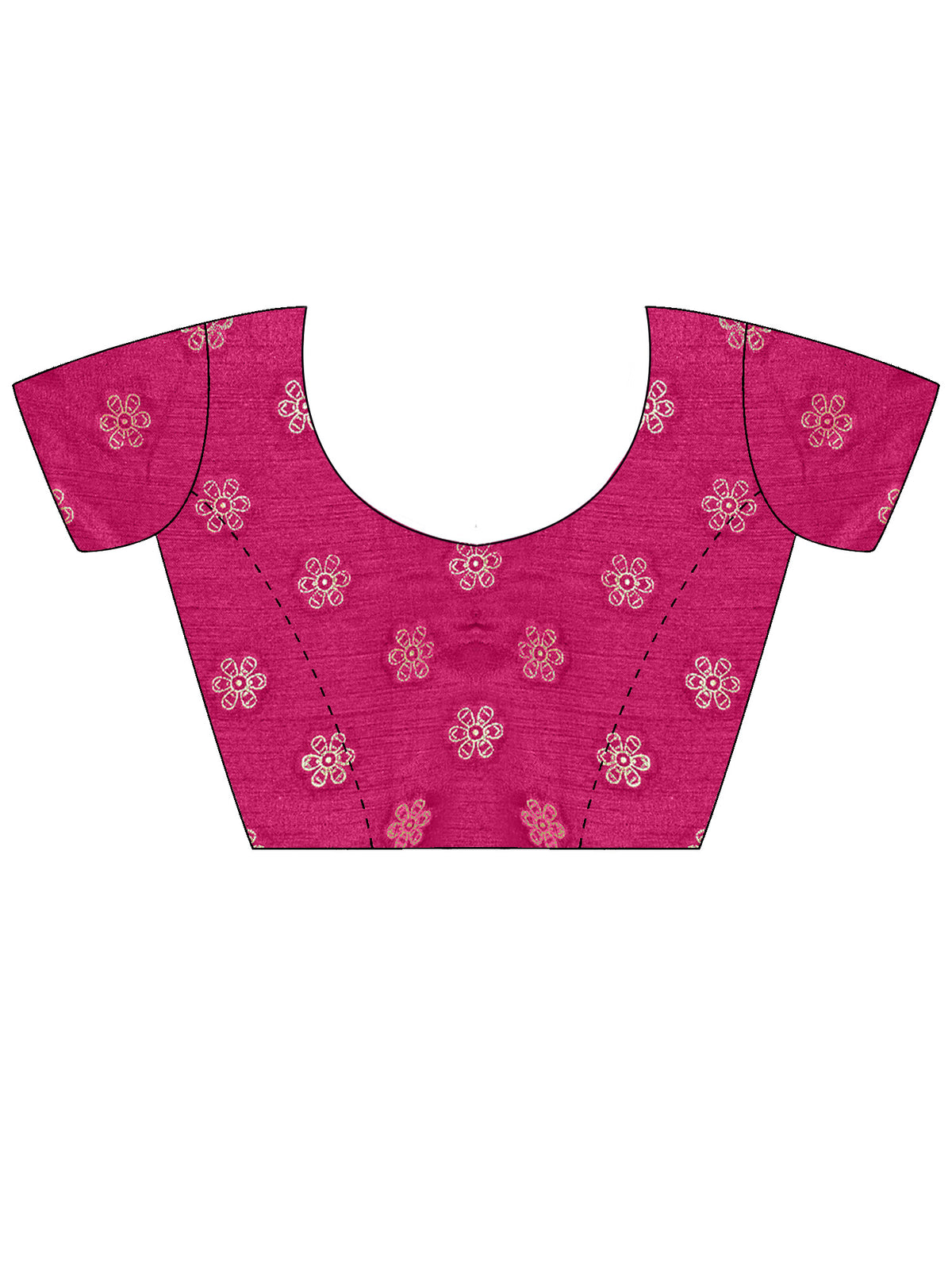 Unstitched pink cotton blend blouse piece with foil design