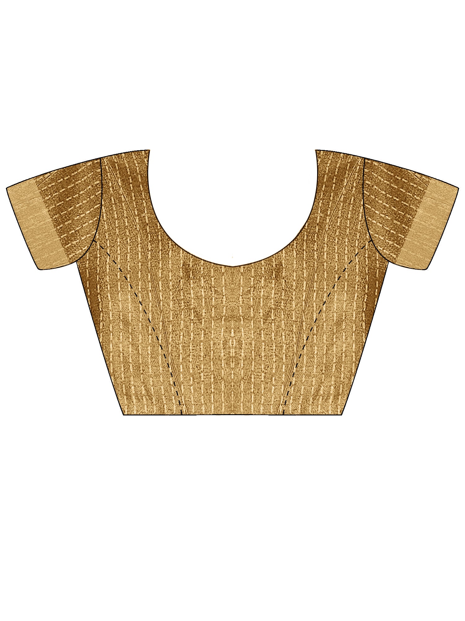 Unstitched mustard cotton silk blouse piece with ethnic motif design