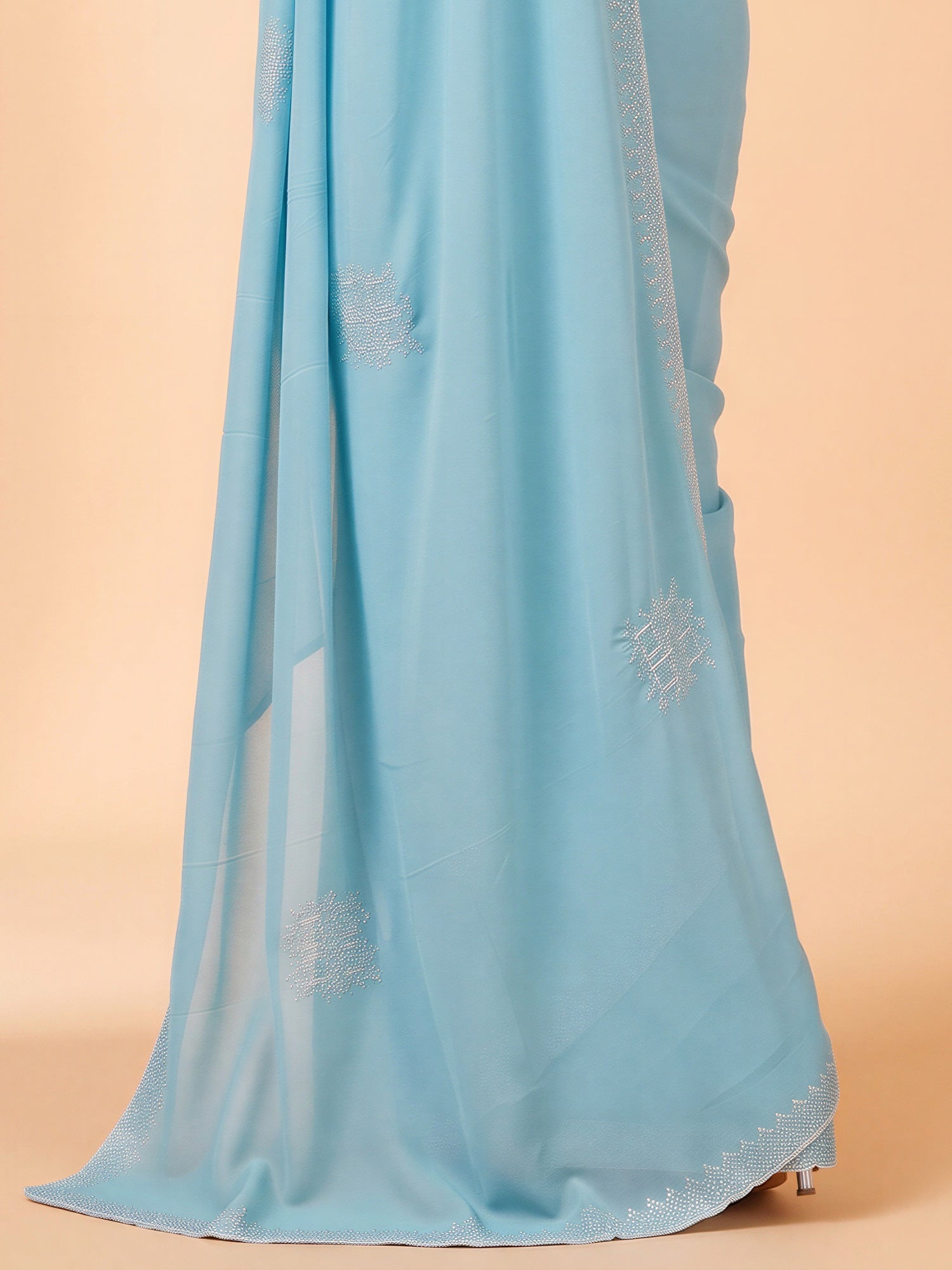 Light Blue Georgette saree – detail view 5