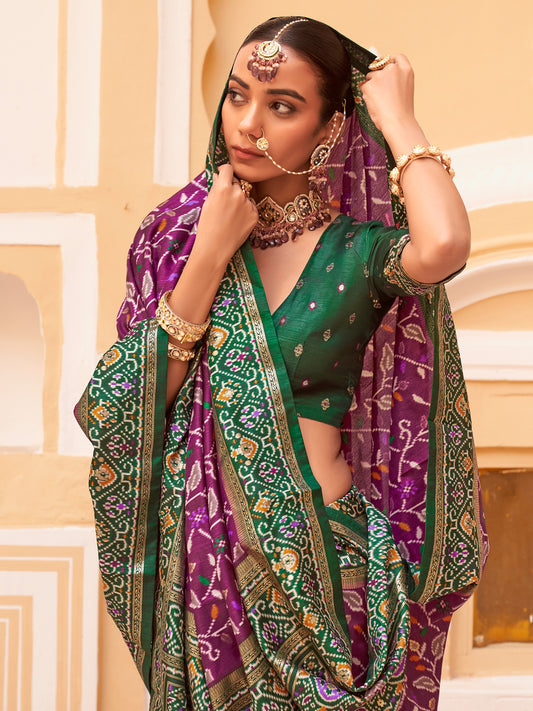 Purple Silk Blend saree – detail view 1