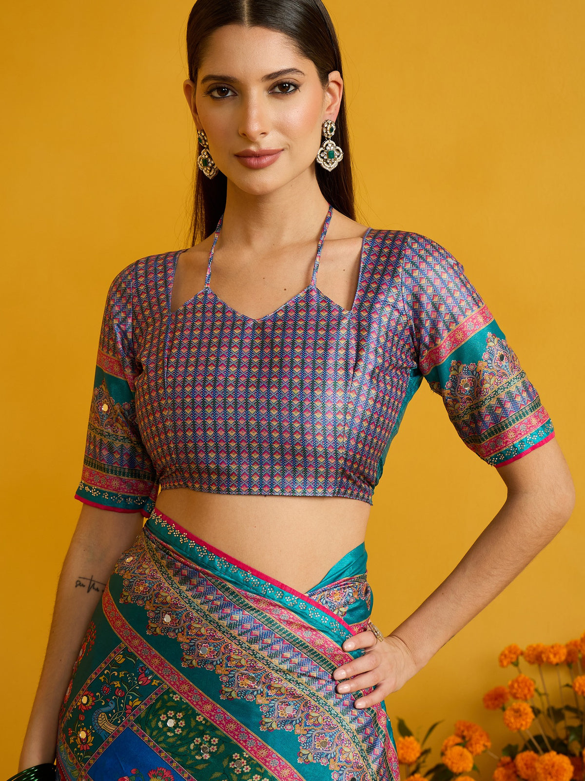 Light Blue Silk Blend saree – detail view 6