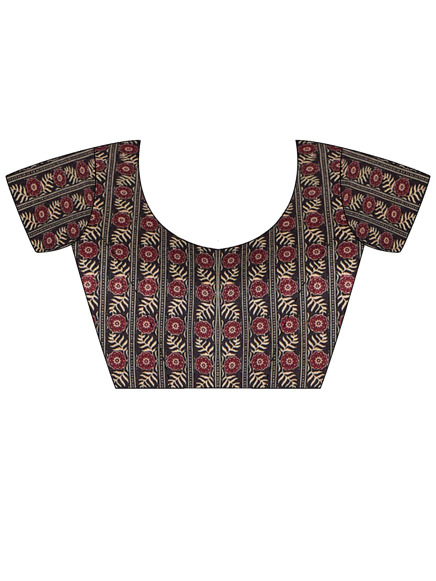 Unstitched multicolored silk blend blouse piece with ajrak design