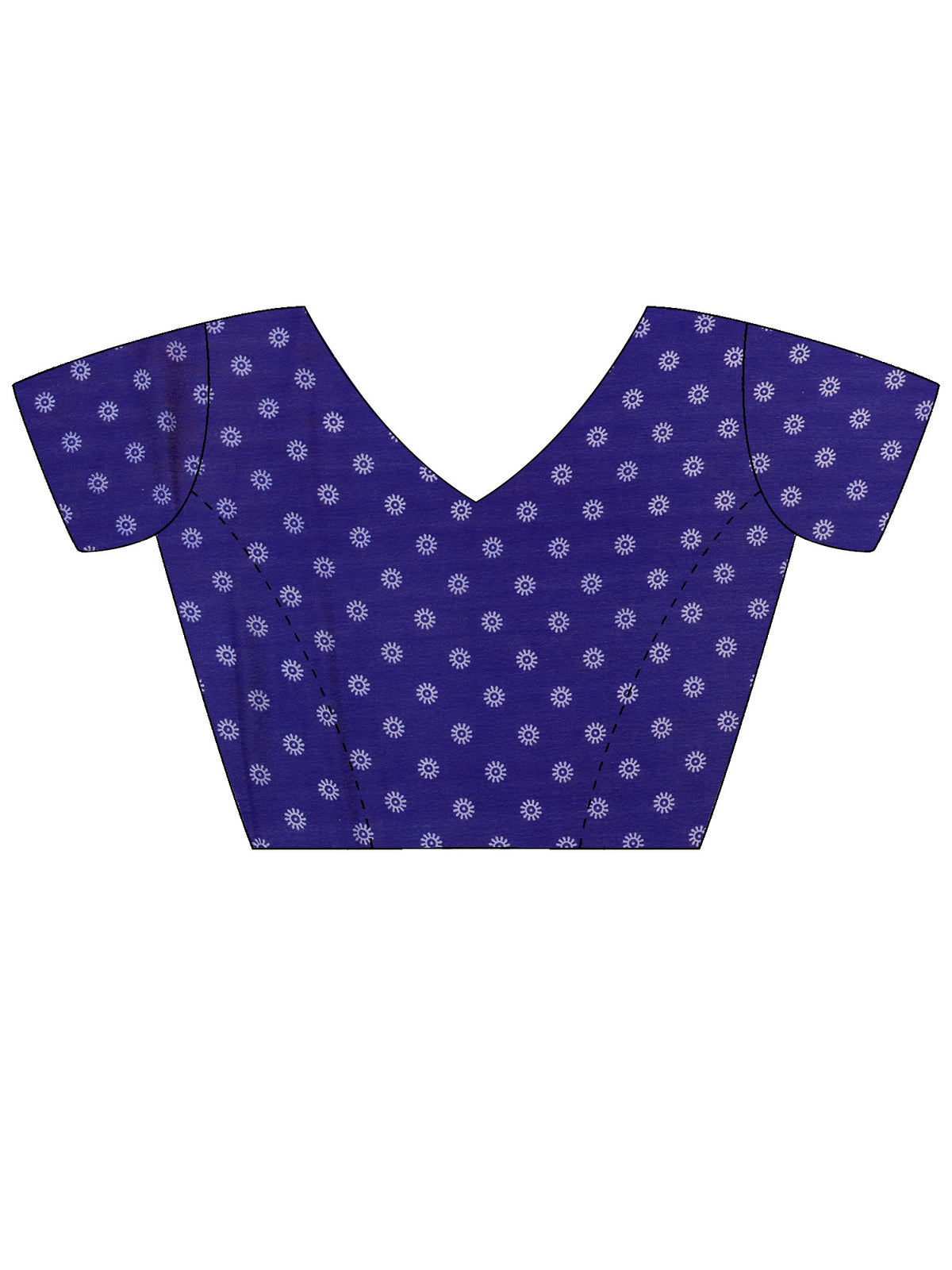 Unstitched blue georgette blouse piece with warli design