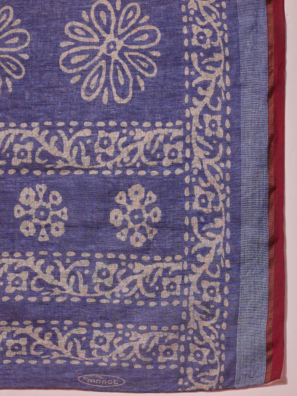Indigo Cotton saree – detail view 5