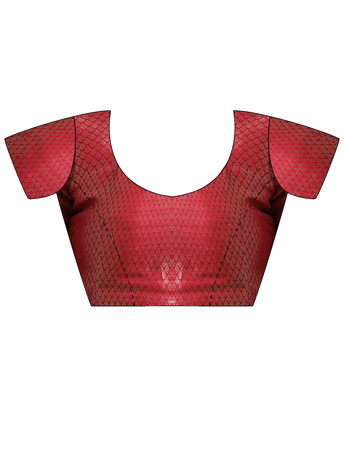 Unstitched pink brocade blouse piece with ethnic motif design