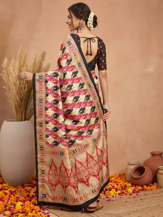 Black Silk Blend saree – detail view 1