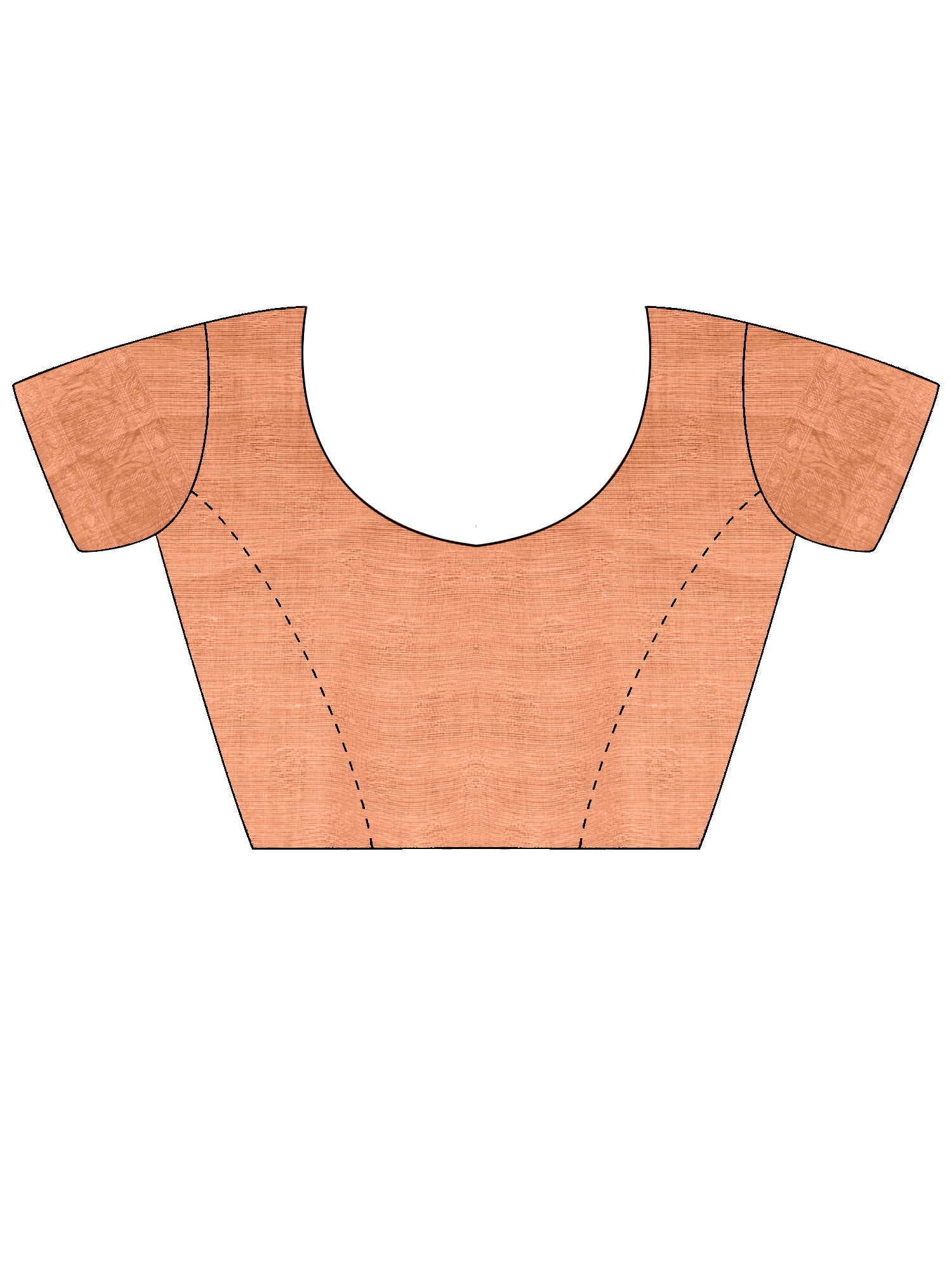 Unstitched orange silk blend blouse piece with woven design design