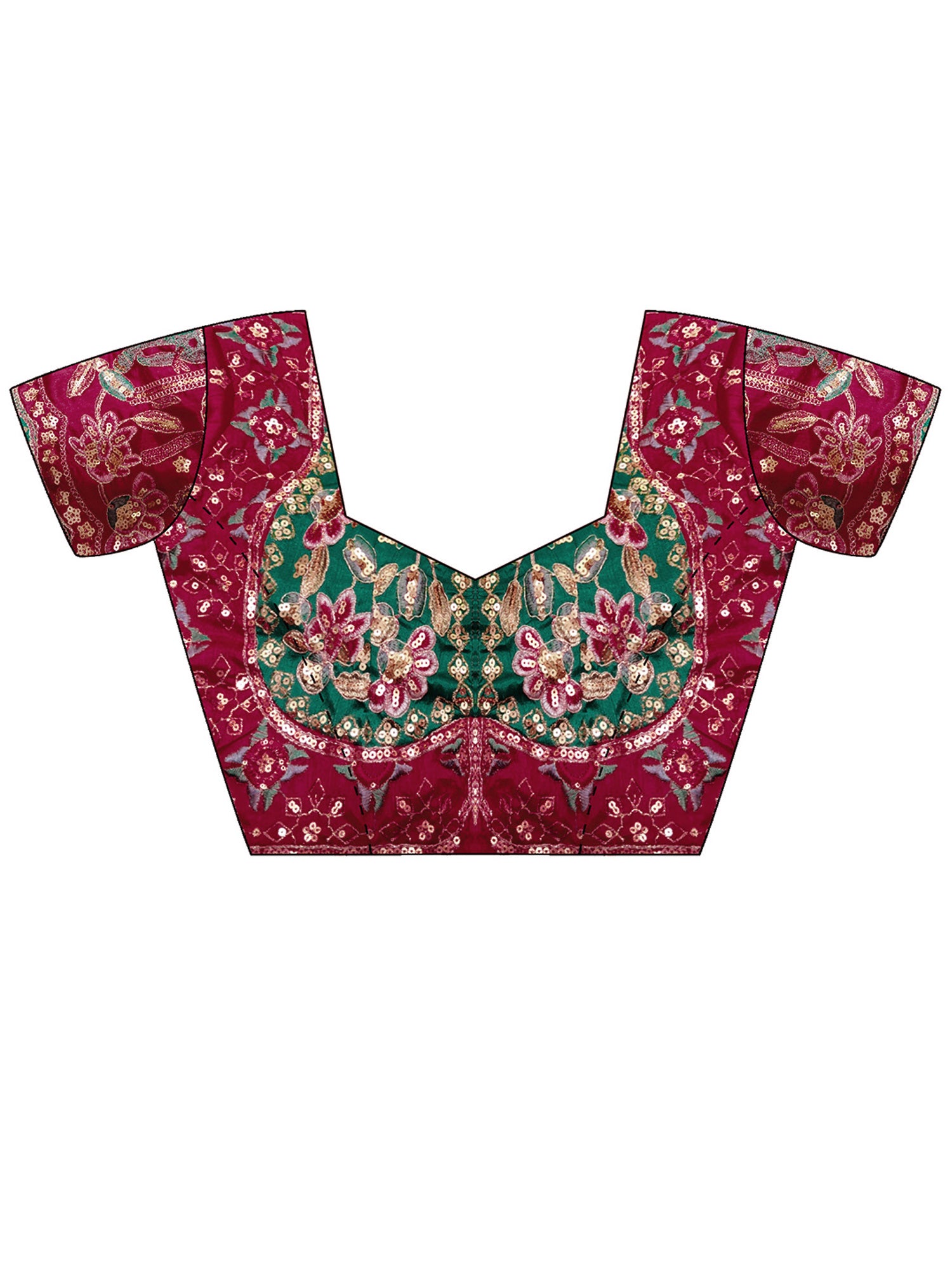 Unstitched pink pure georgette blouse piece with embellished design