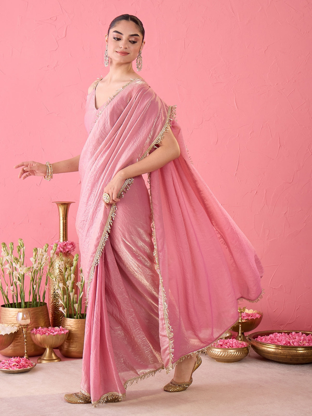 Mauve Paper Silk saree – detail view 3