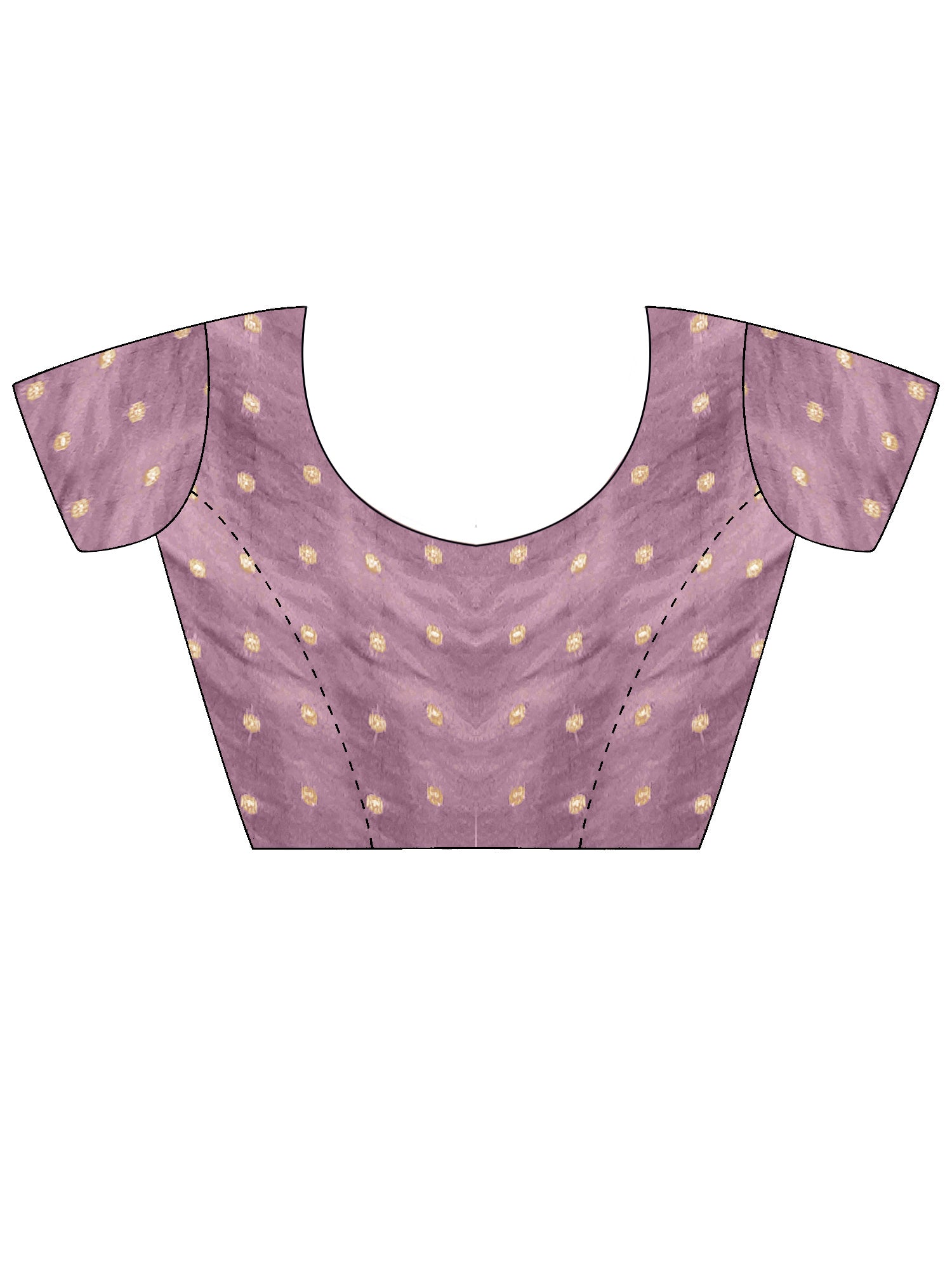 Unstitched lavender silk blend blouse piece with zari butta design