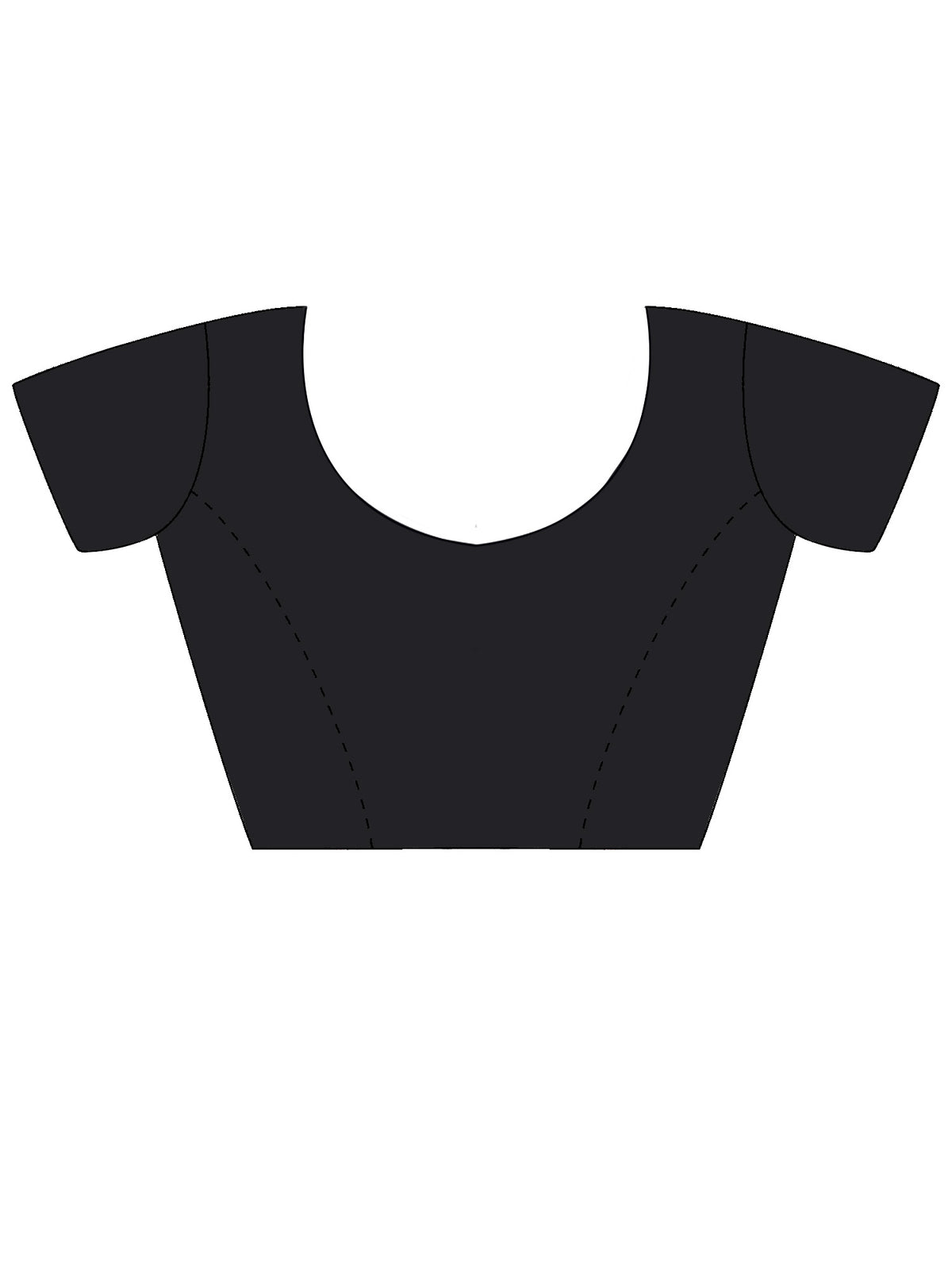 Unstitched black georgette blouse piece with solid design