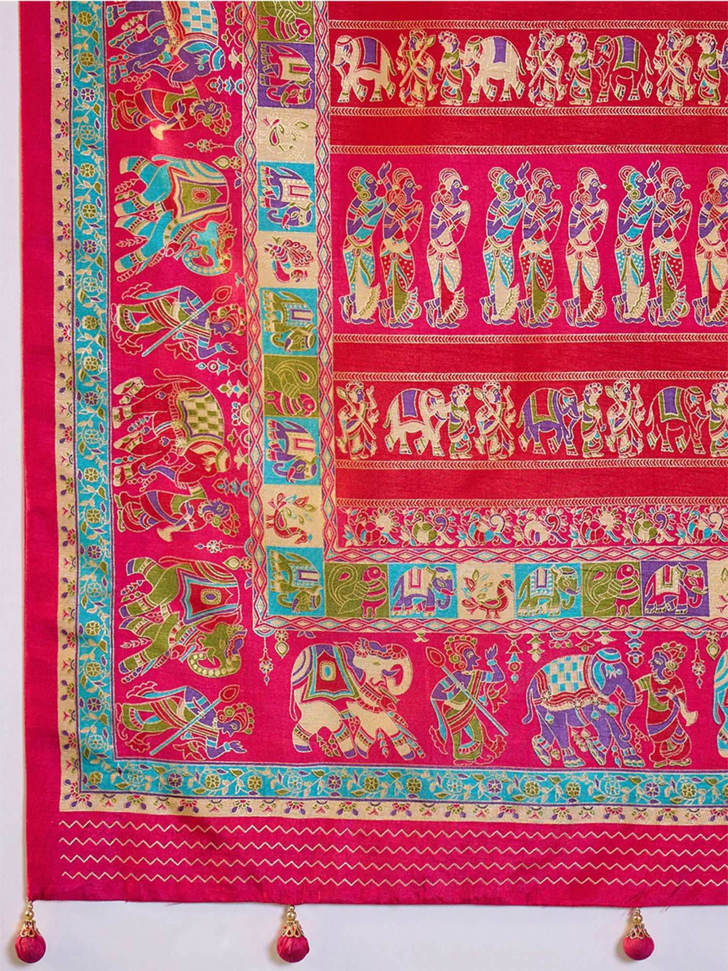 Pink Silk Blend saree – detail view 5