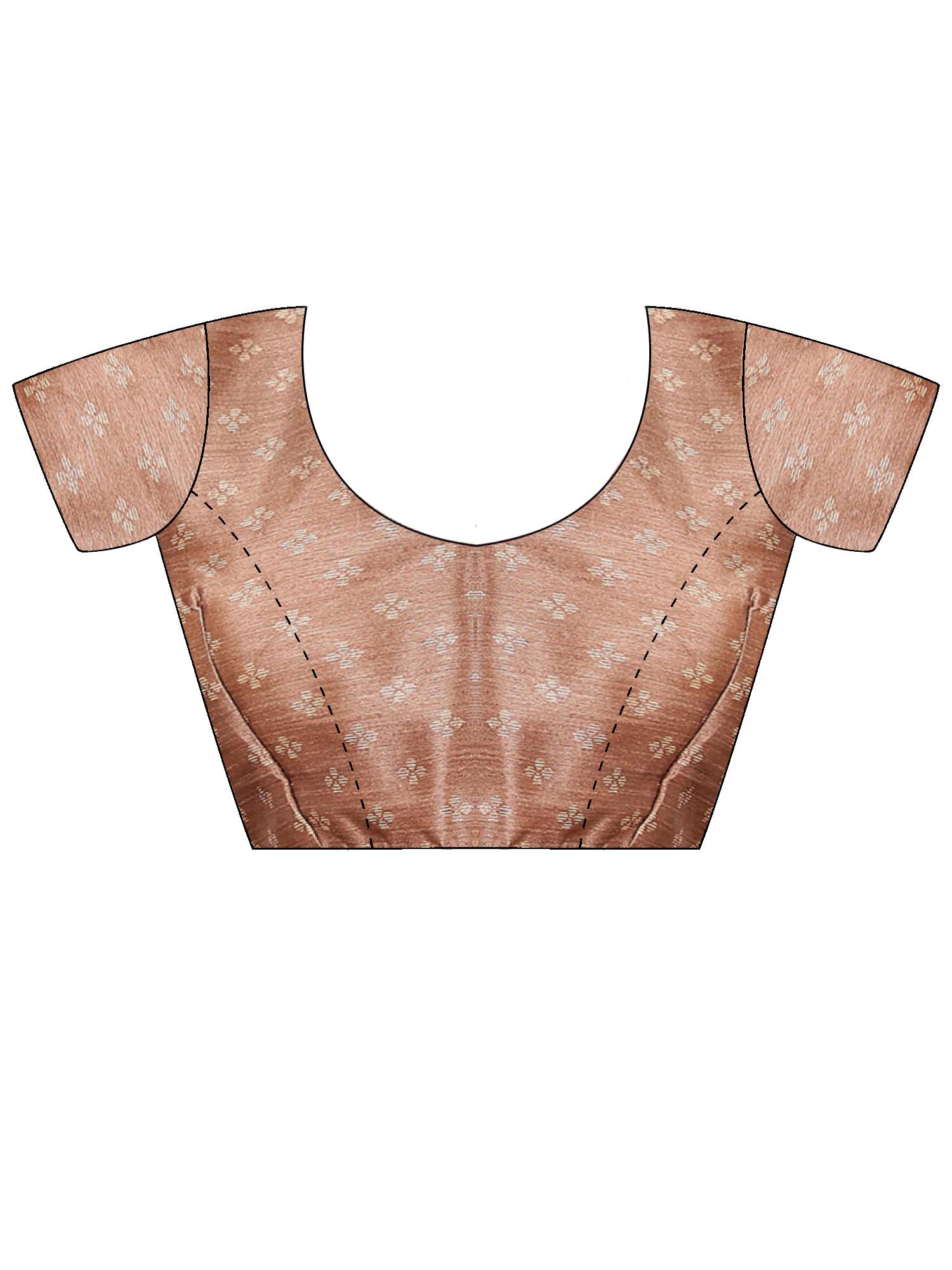 Unstitched beige cotton silk blouse piece with ethnic motif design
