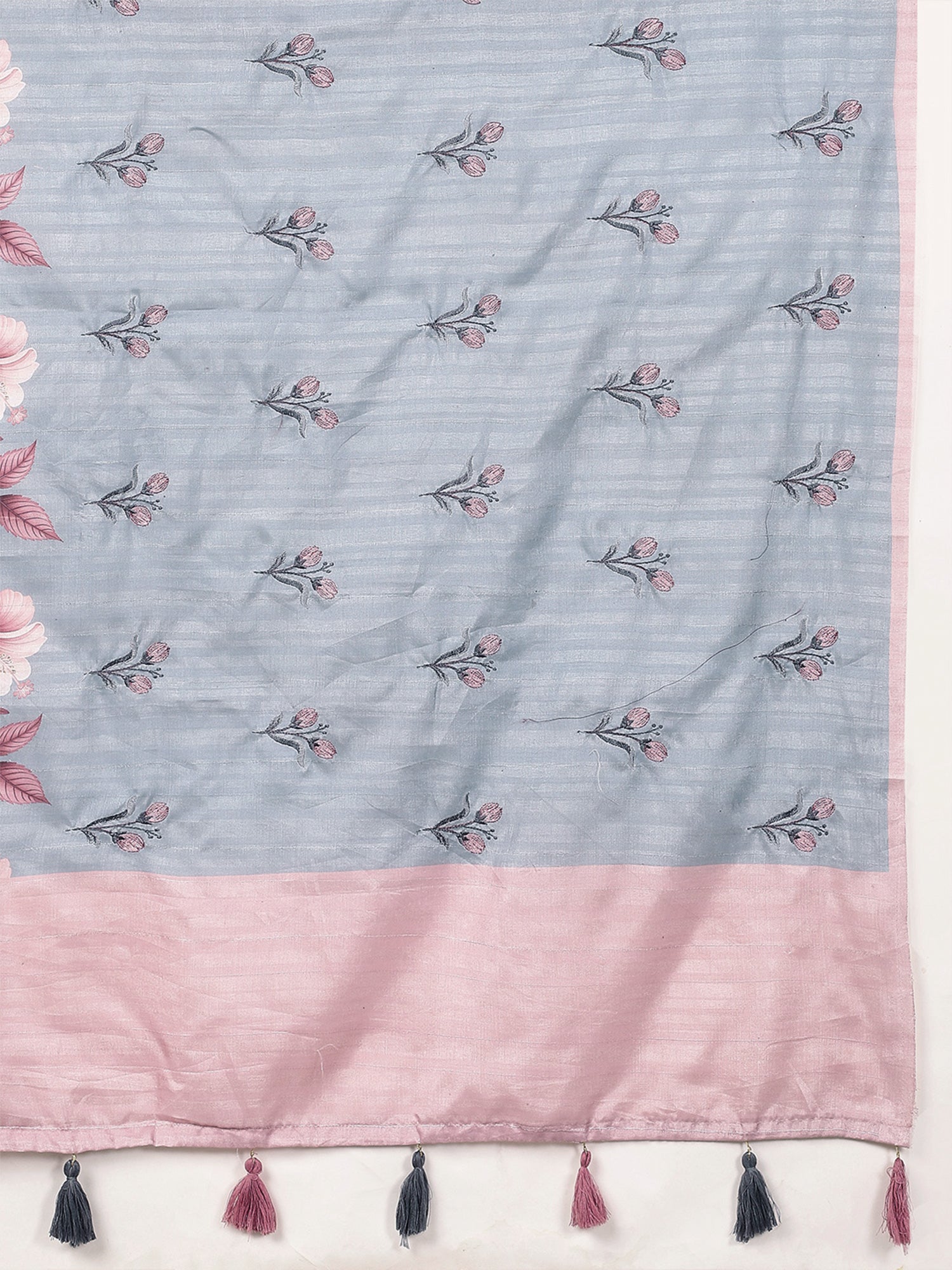 Grey Silk Blend saree – detail view 5