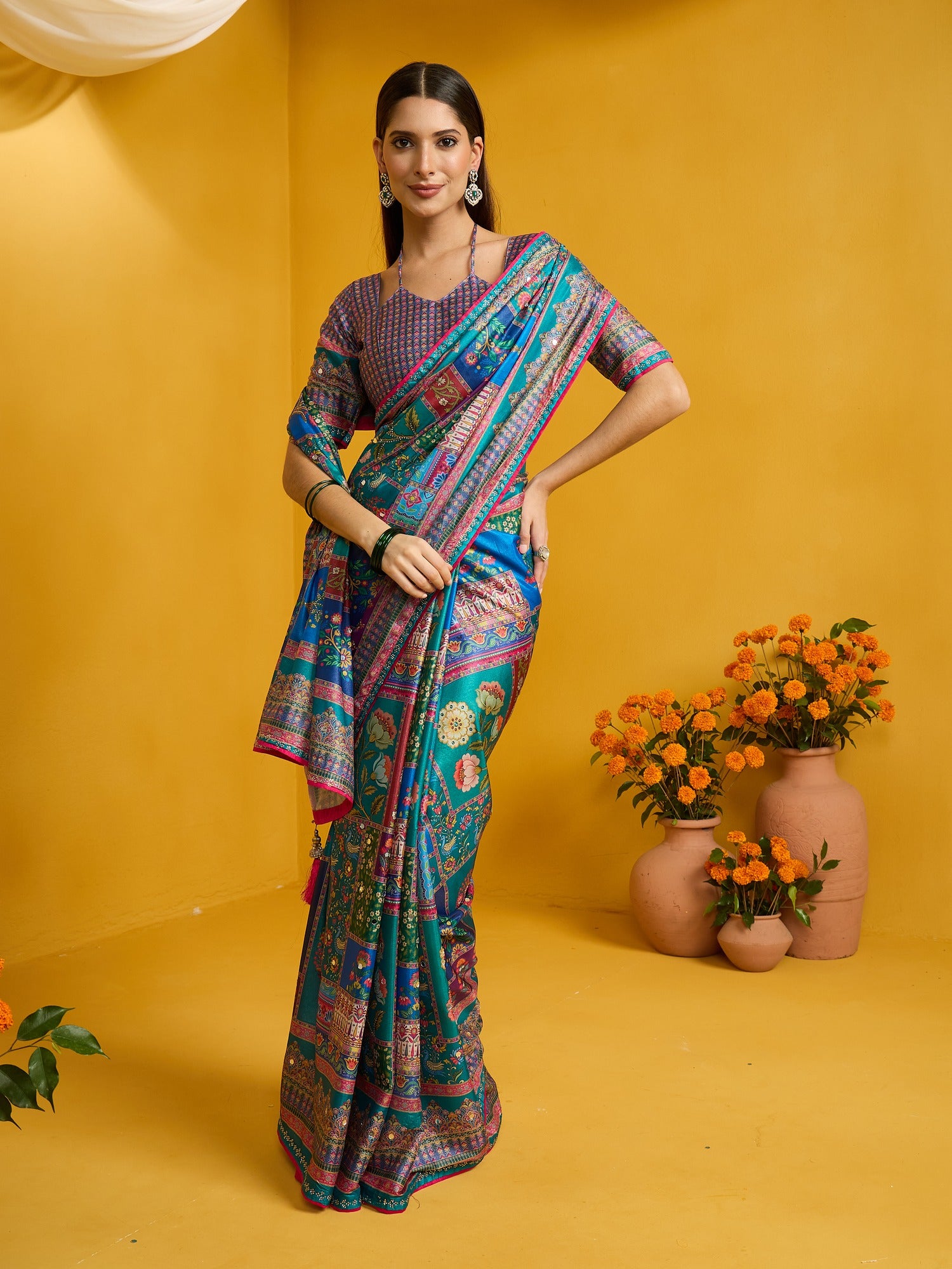 Light Blue Silk Blend saree – detail view 3