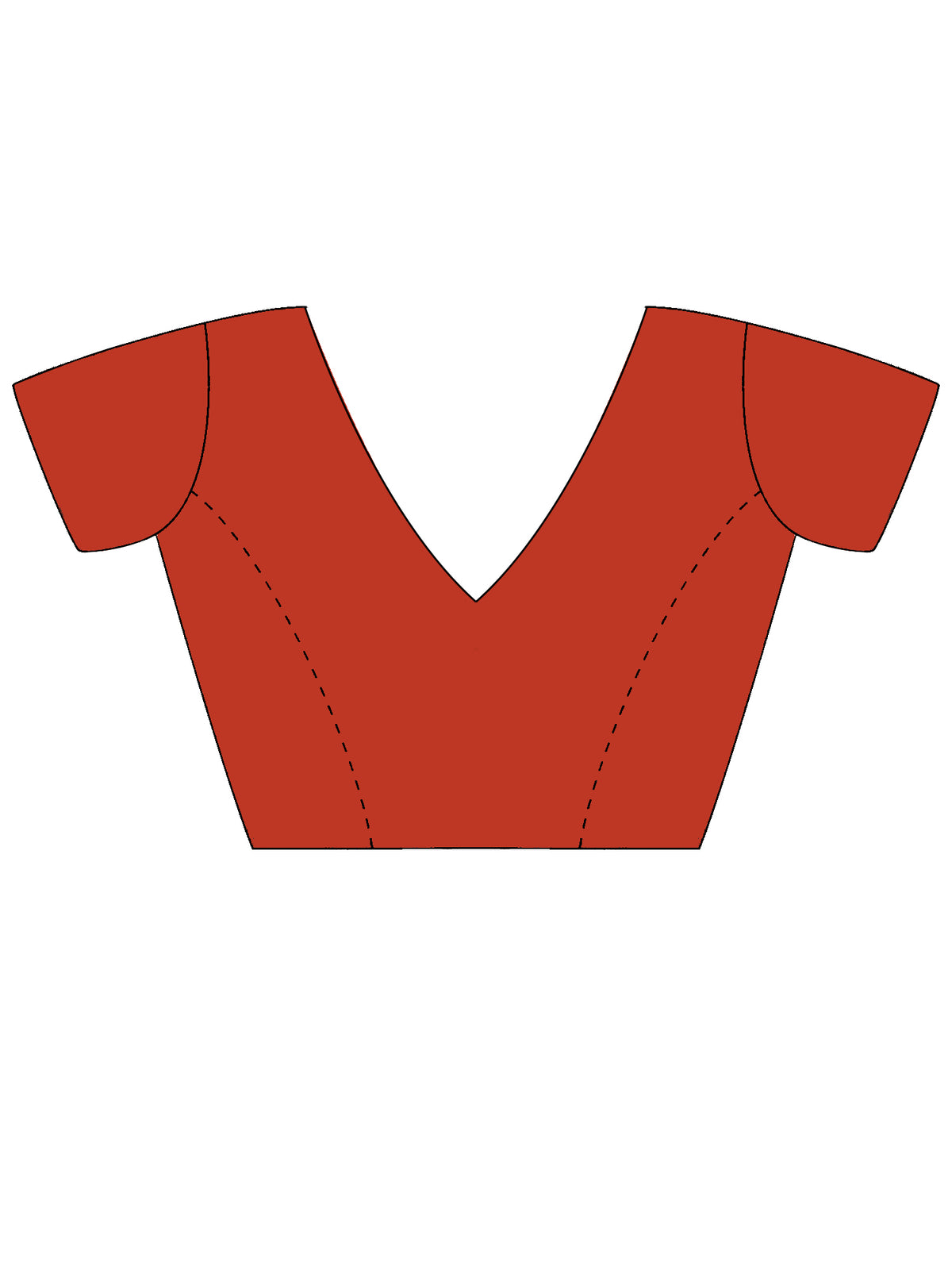 Unstitched orange satin blouse piece with embellished design