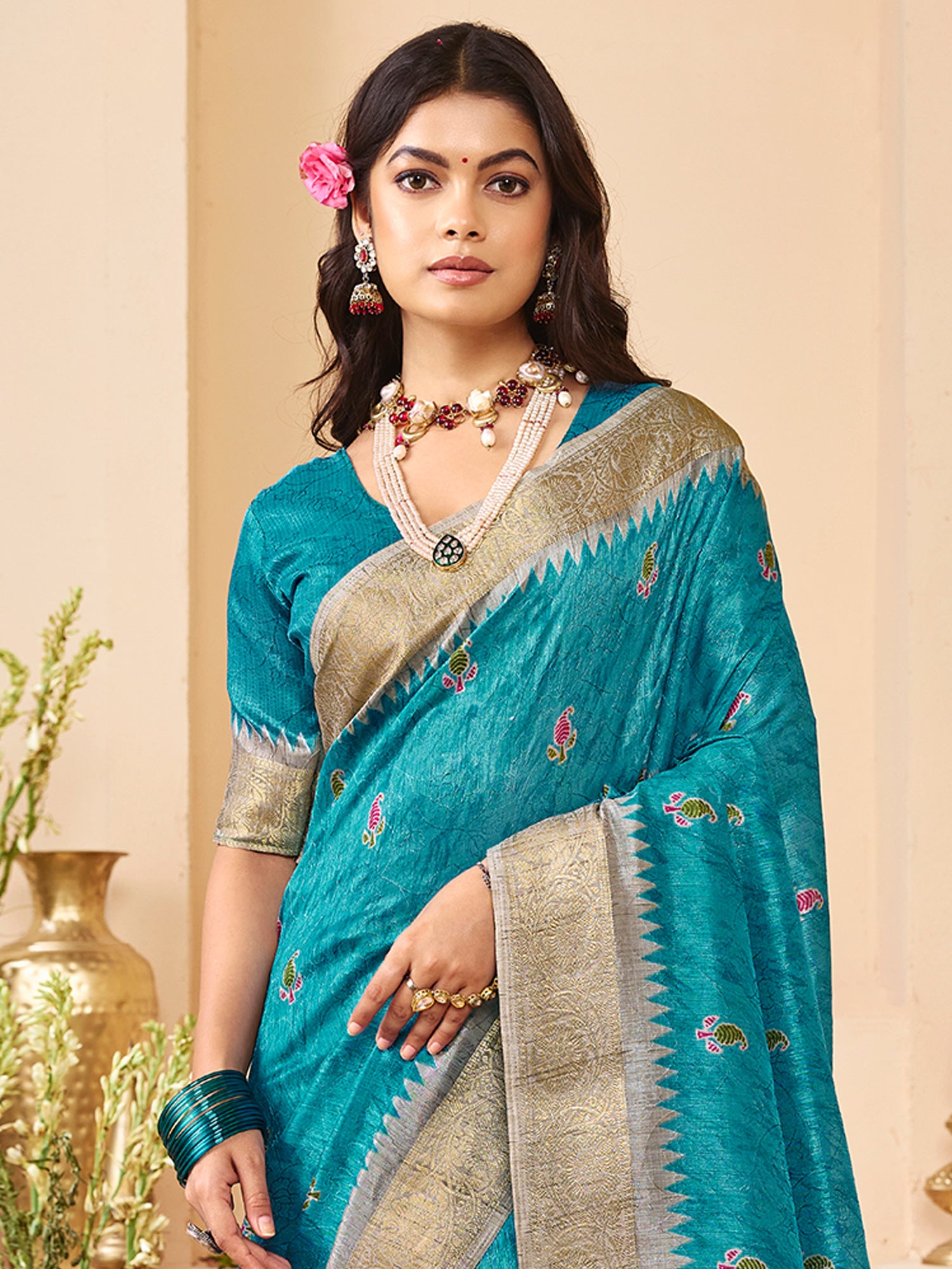 Light Blue Silk Blend saree – detail view 3