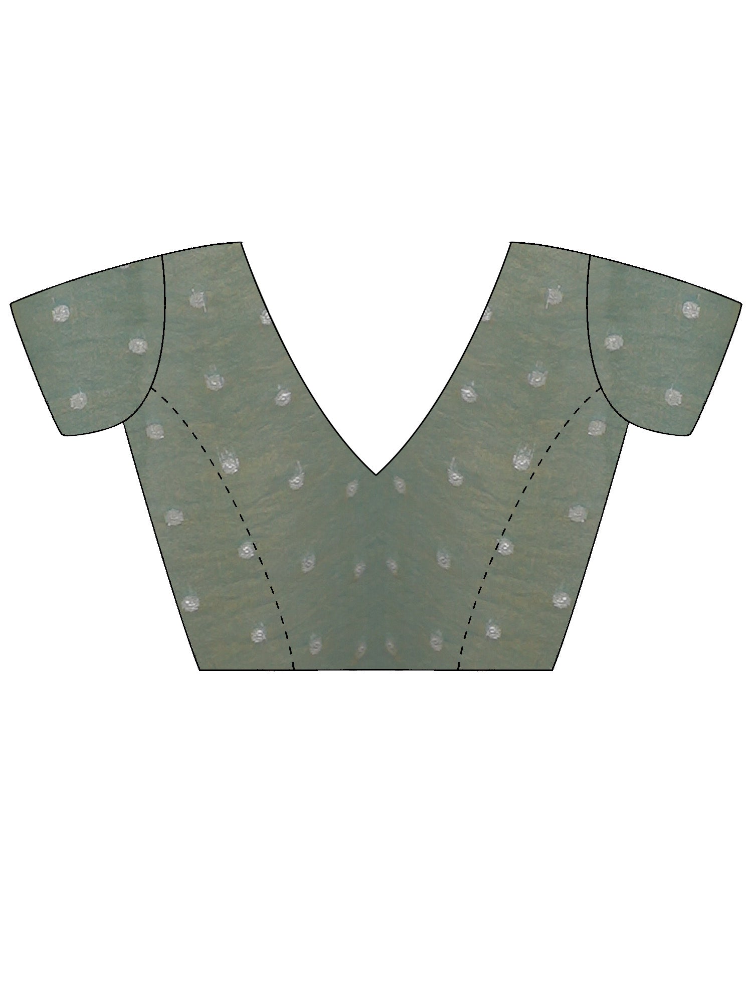 Unstitched light blue silk blend blouse piece with zari butta design