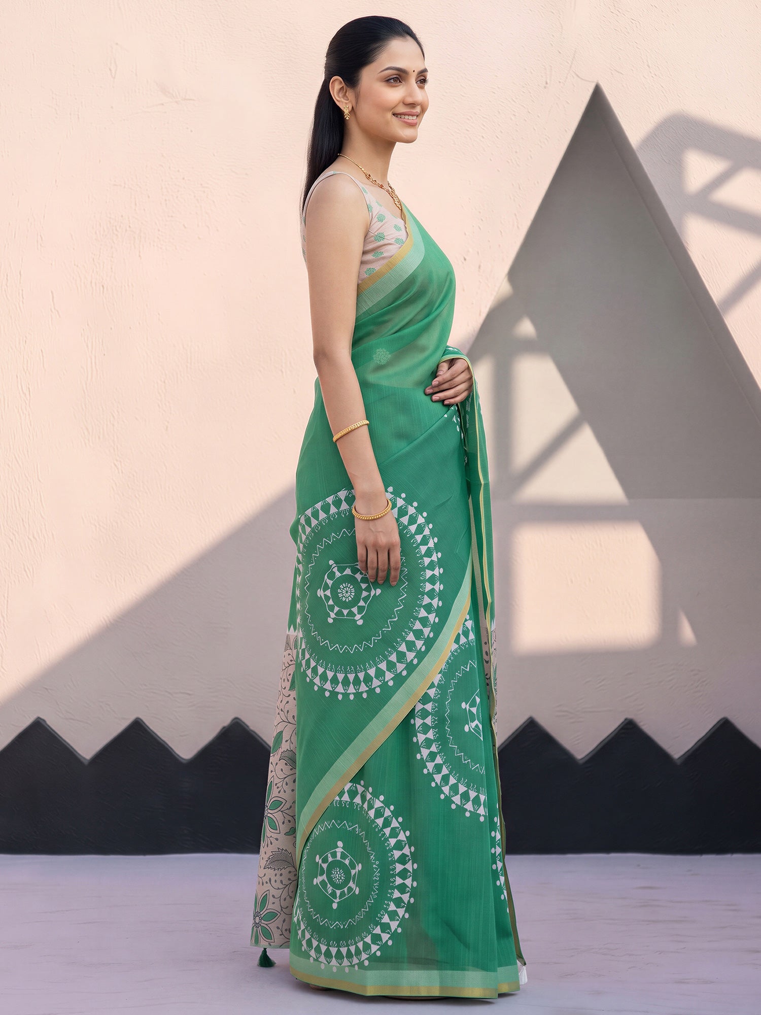 Light Green Cotton Blend saree – detail view 2