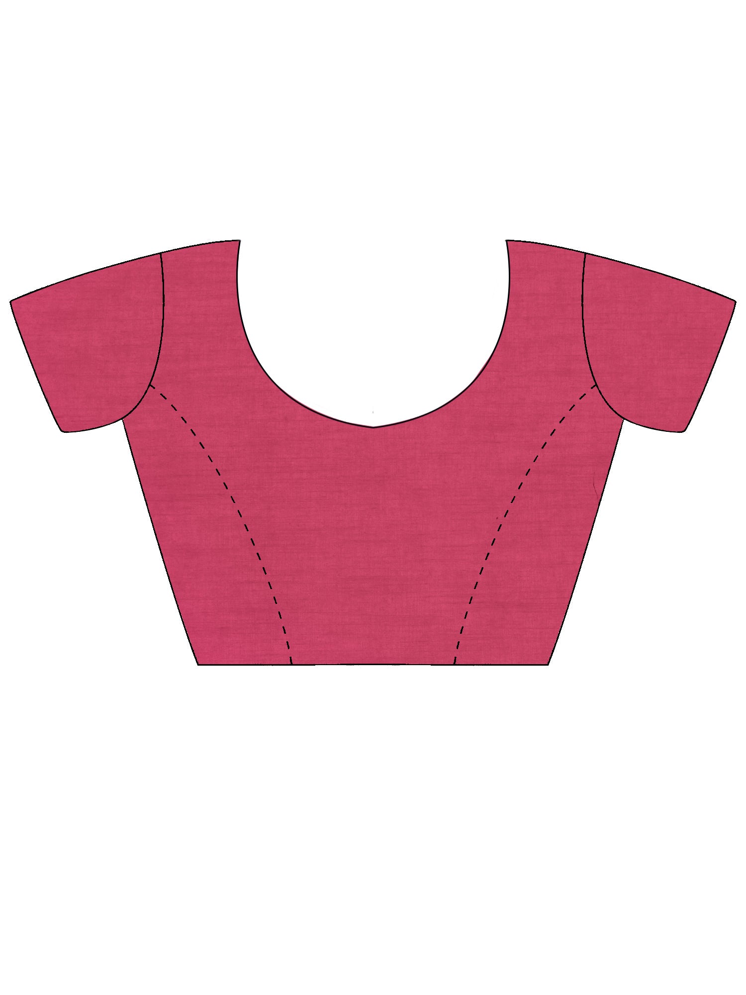 Unstitched pink cotton linen blouse piece with solid design