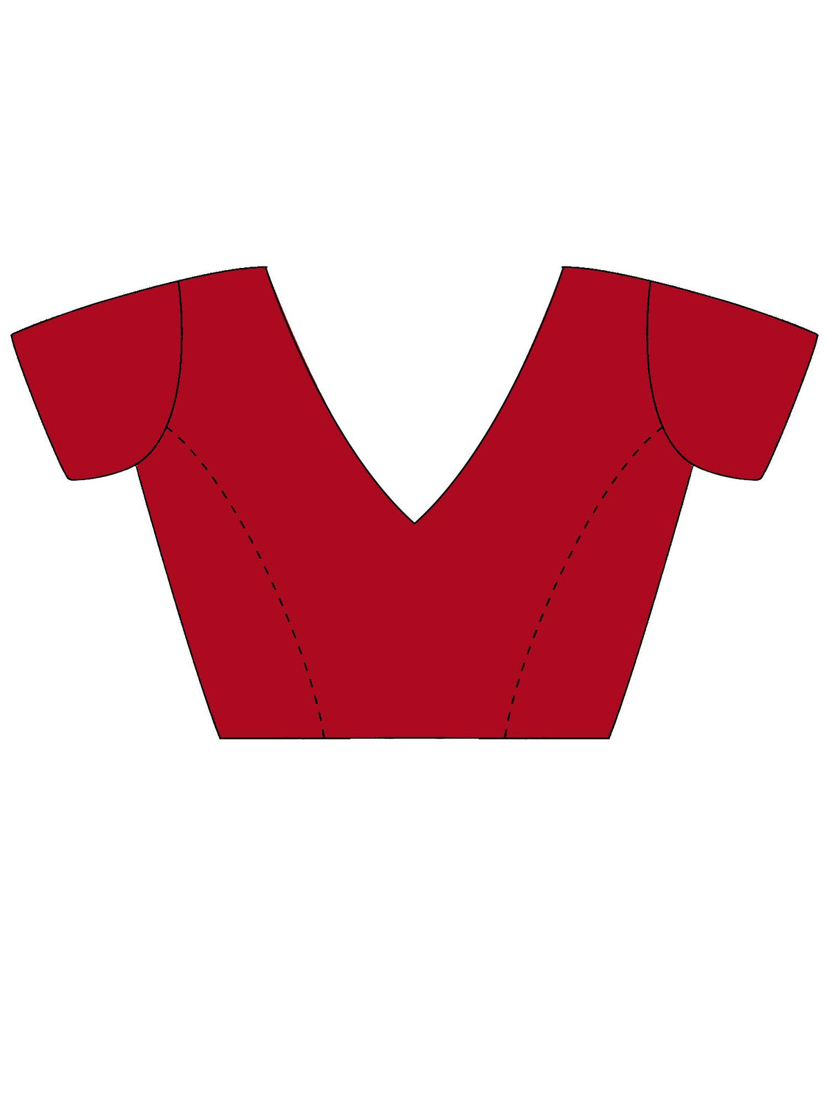 Unstitched red georgette blouse piece with solid design