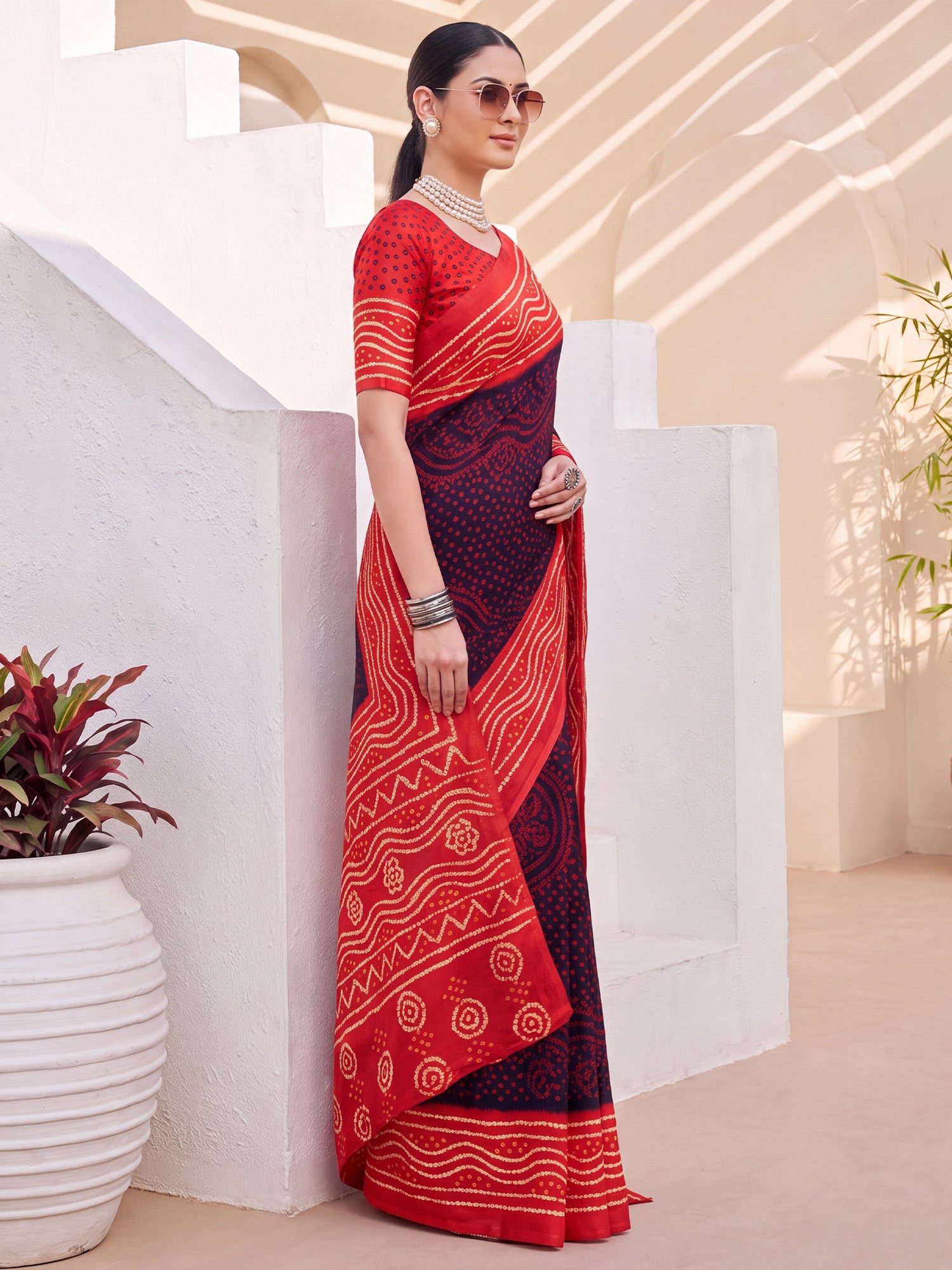 Black Satin Silk saree – detail view 2