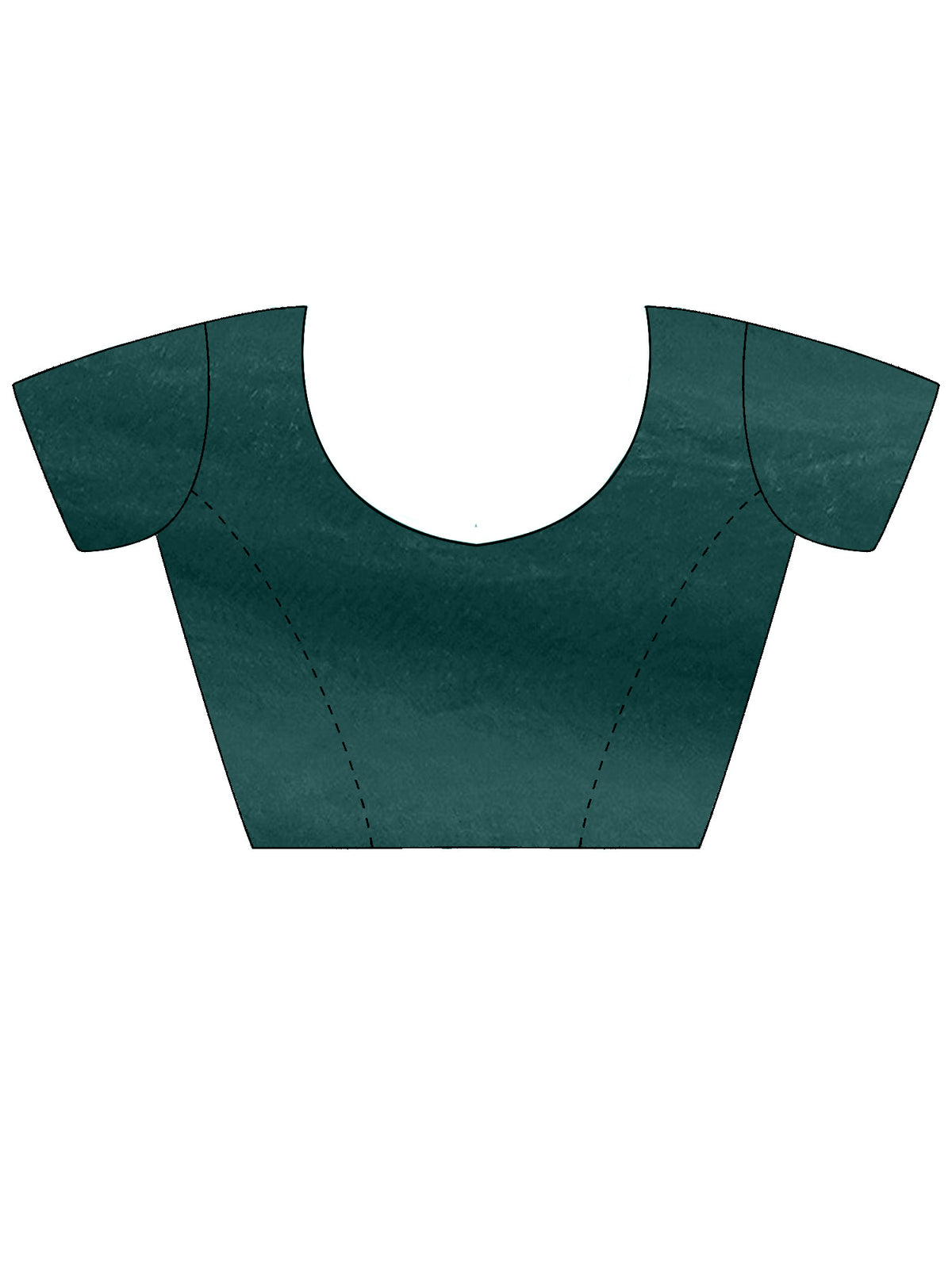 Unstitched teal green silk blend blouse piece with solid design