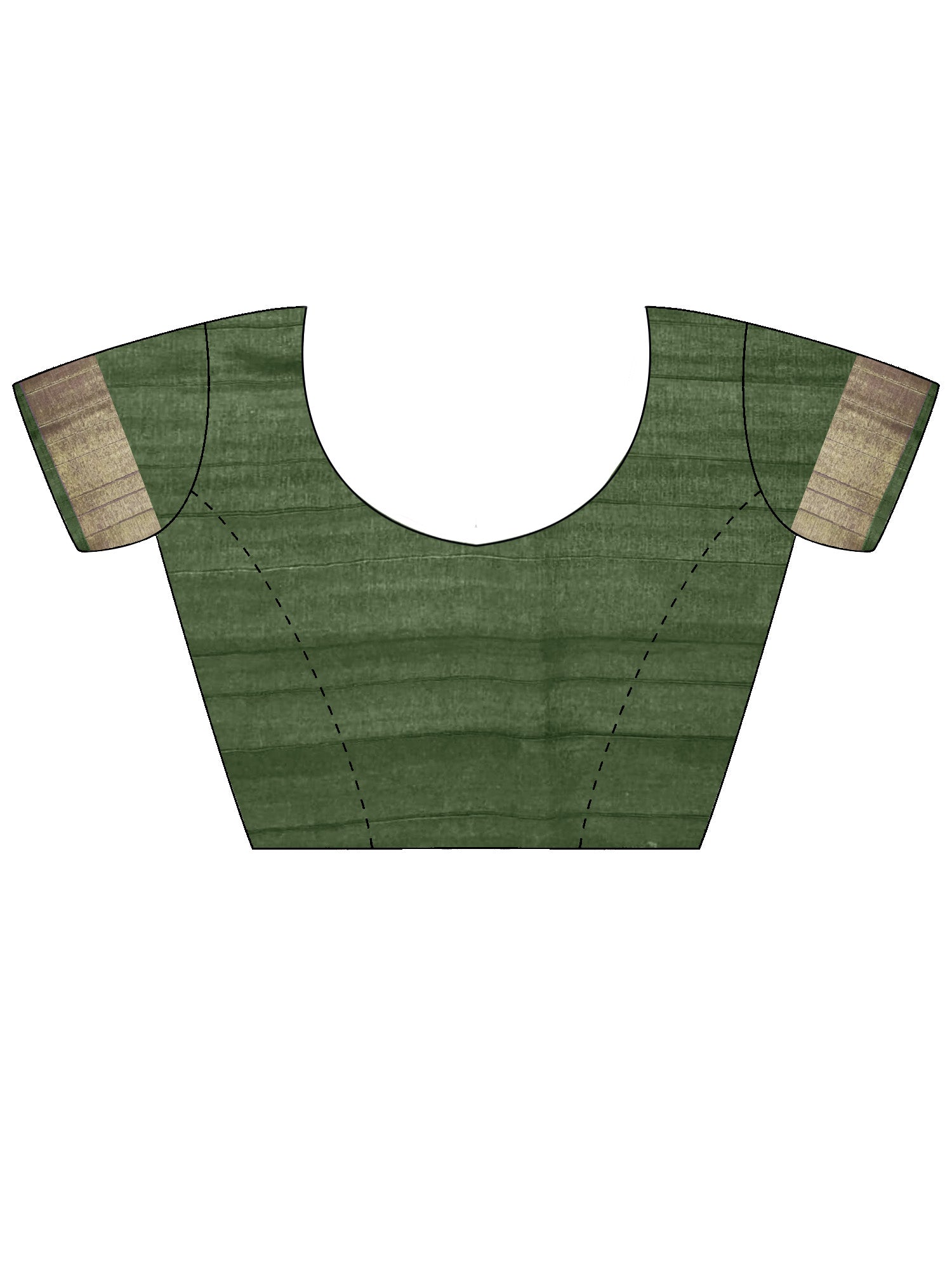 Unstitched green cotton silk blouse piece with solid design