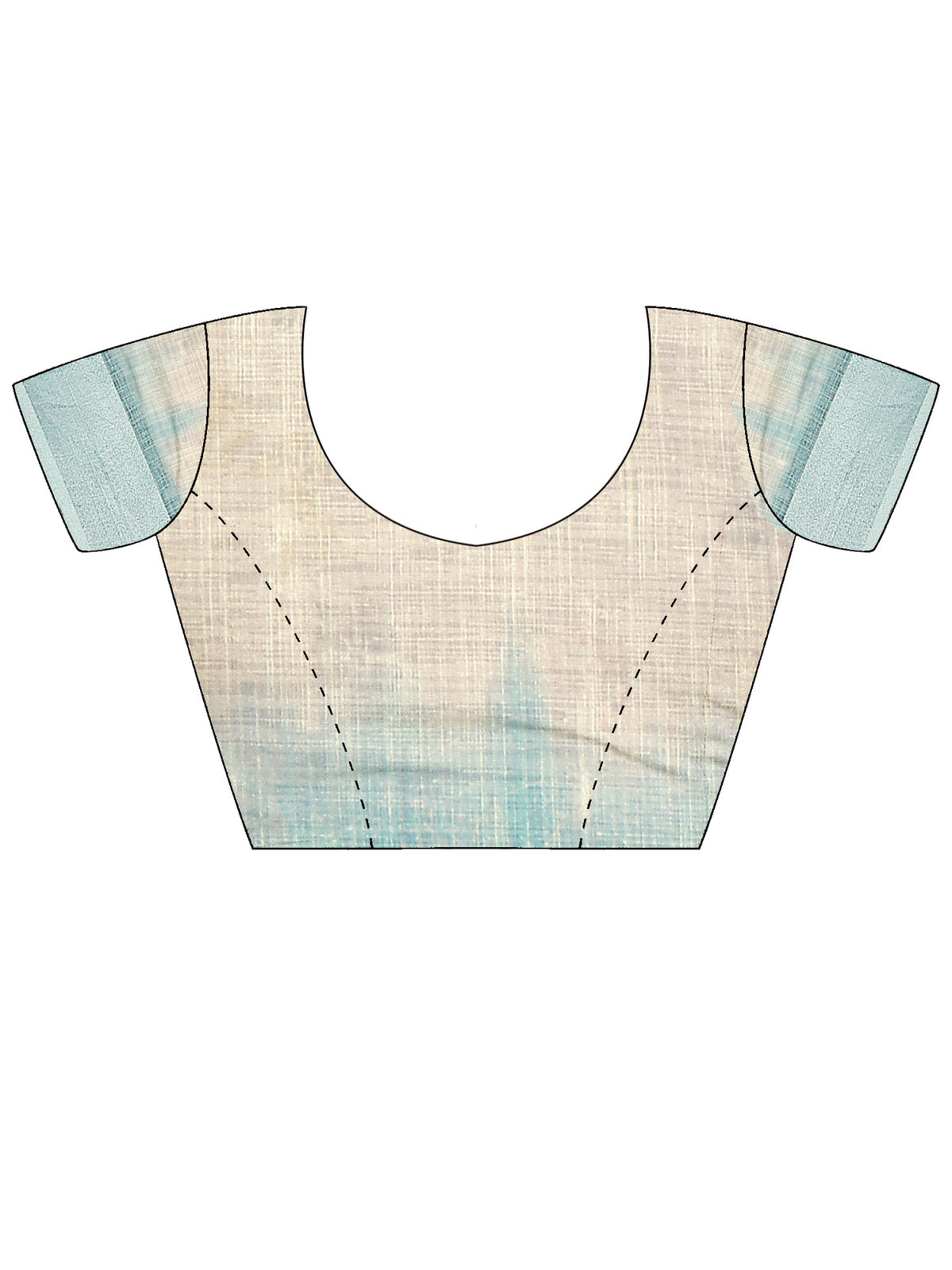Unstitched light blue cotton linen blouse piece with solid design