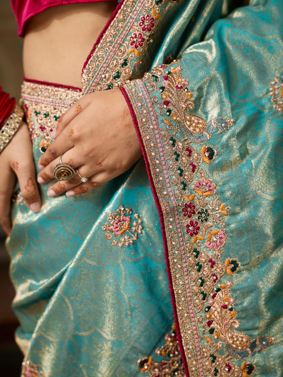 Light Blue Silk Blend saree – detail view 3