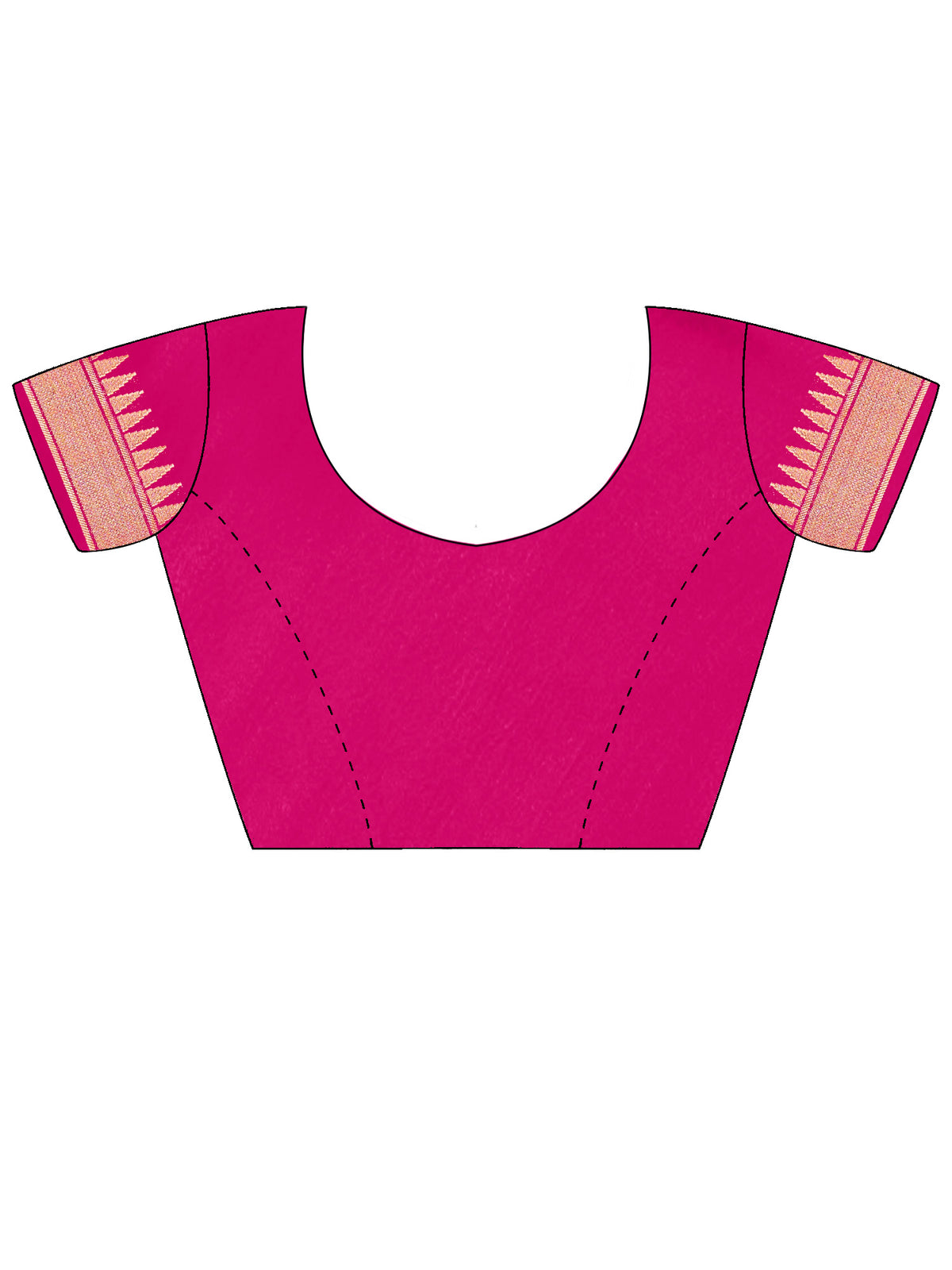 Unstitched pink art silk blouse piece with woven design design