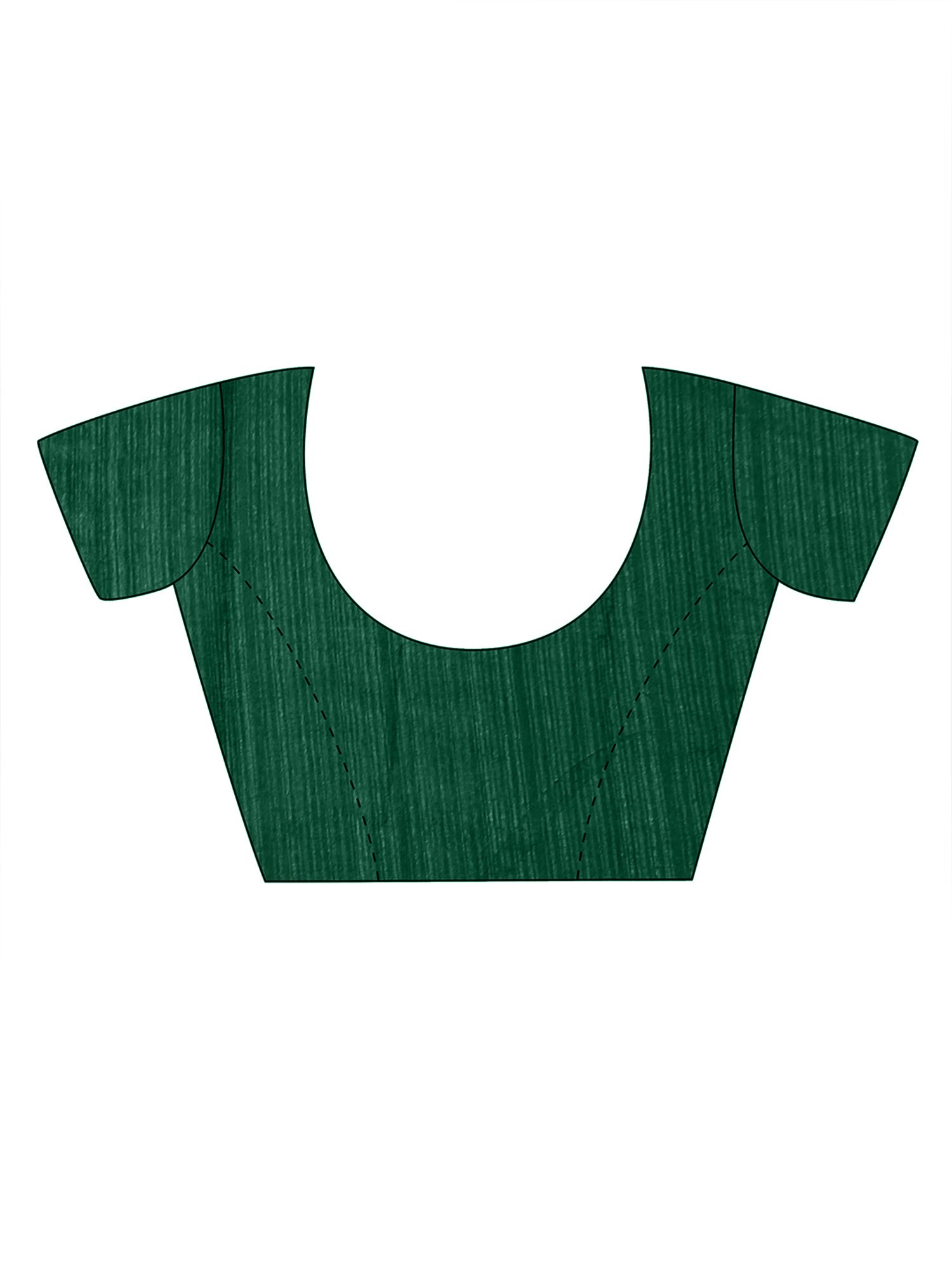 Unstitched green cotton blend blouse piece with solid design