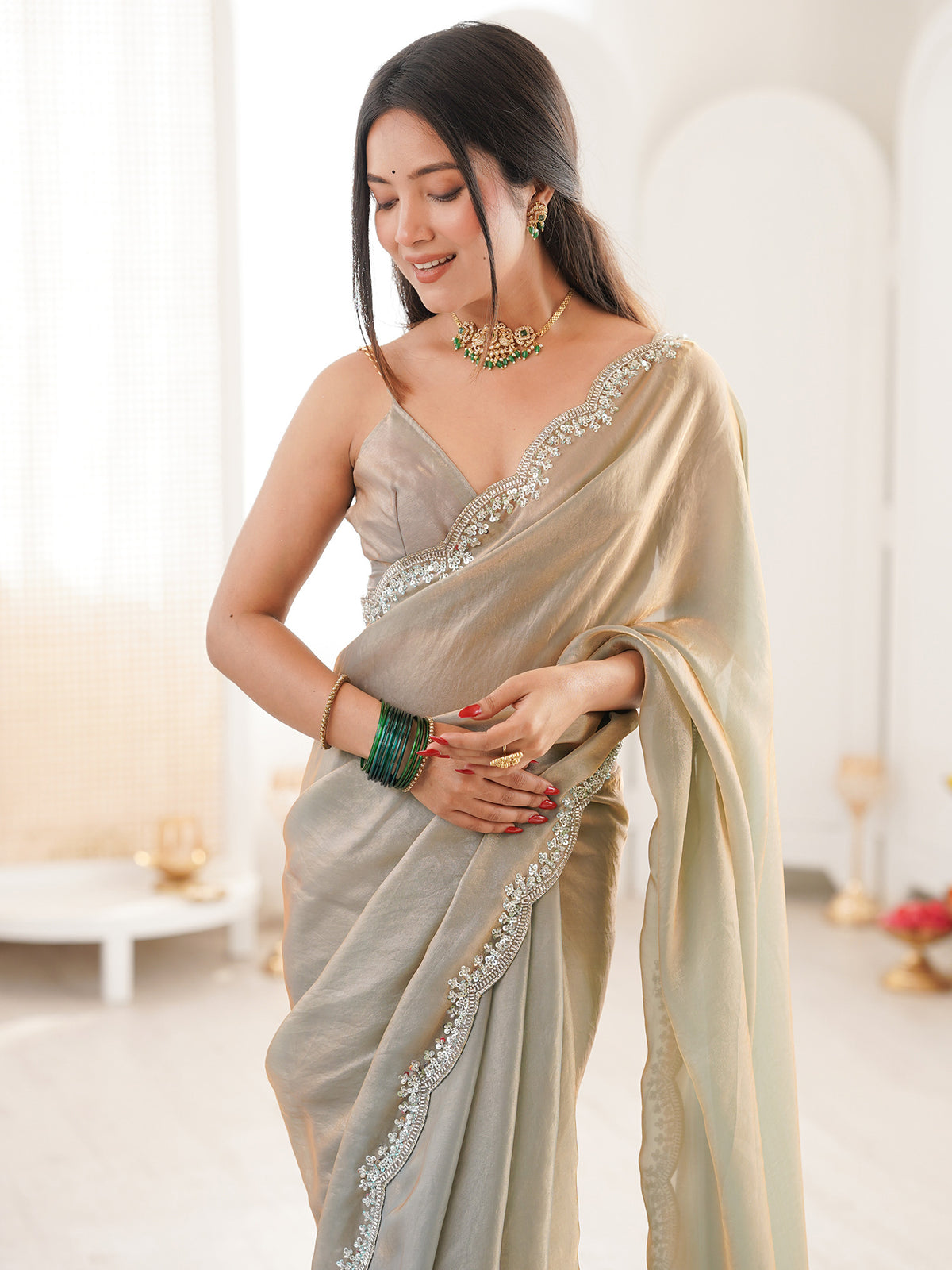 Metallic Silk Blend saree – detail view 3