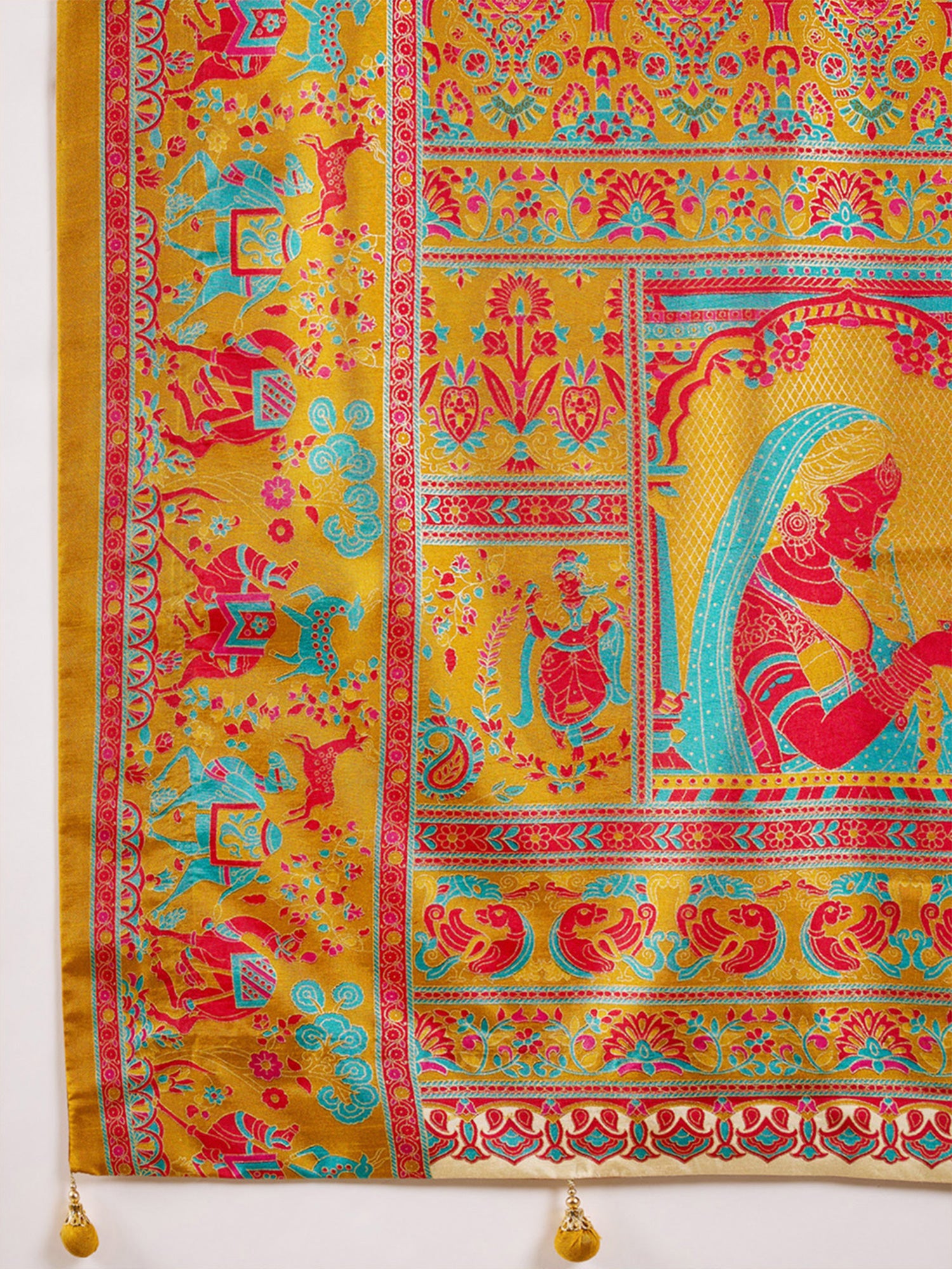 Mustard Silk Blend saree – detail view 5