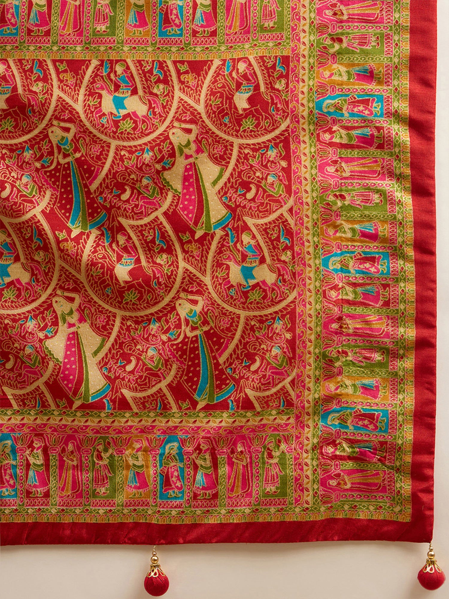 Red Silk Blend saree – detail view 5