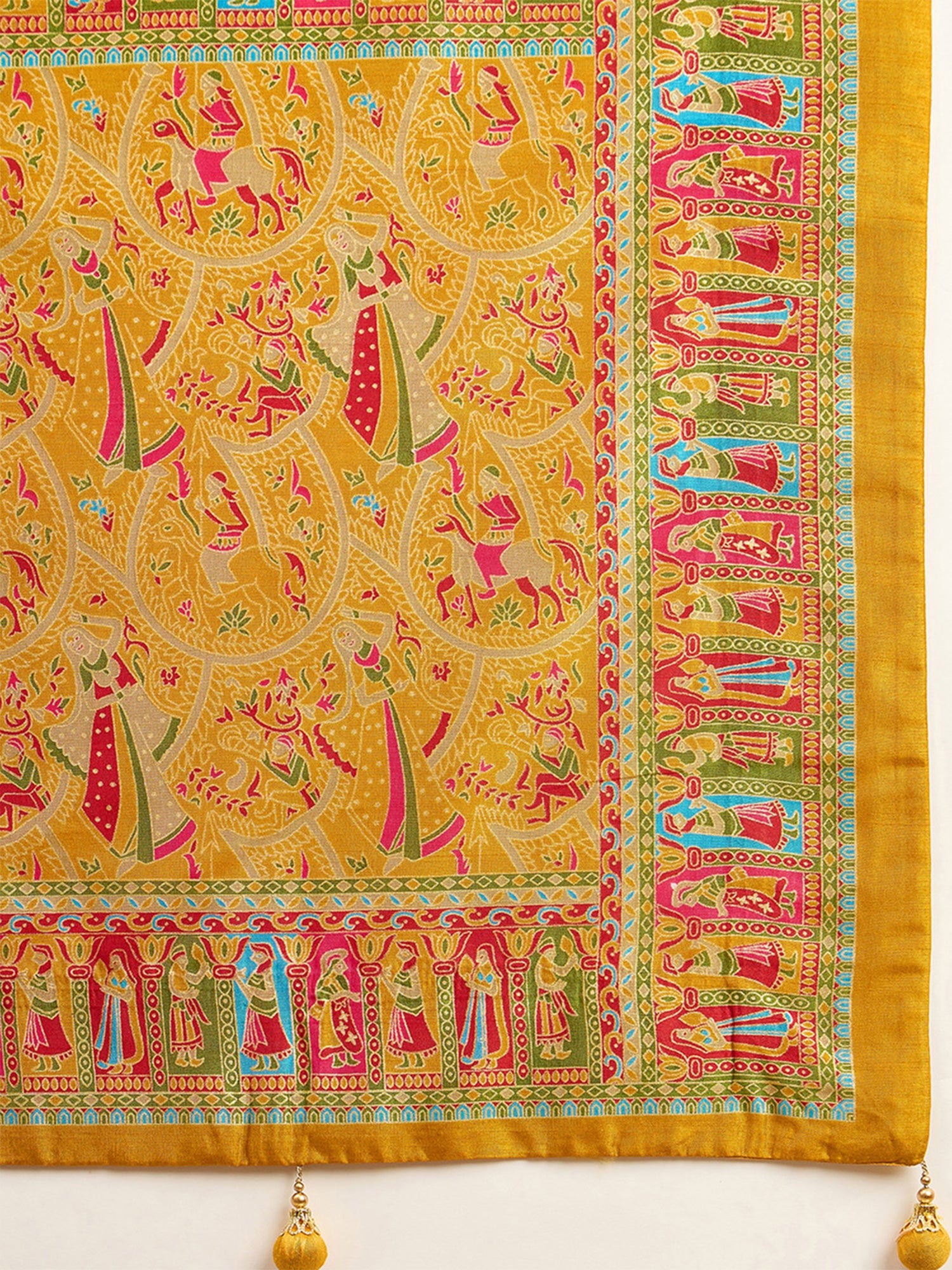 Mustard Silk Blend saree – detail view 5