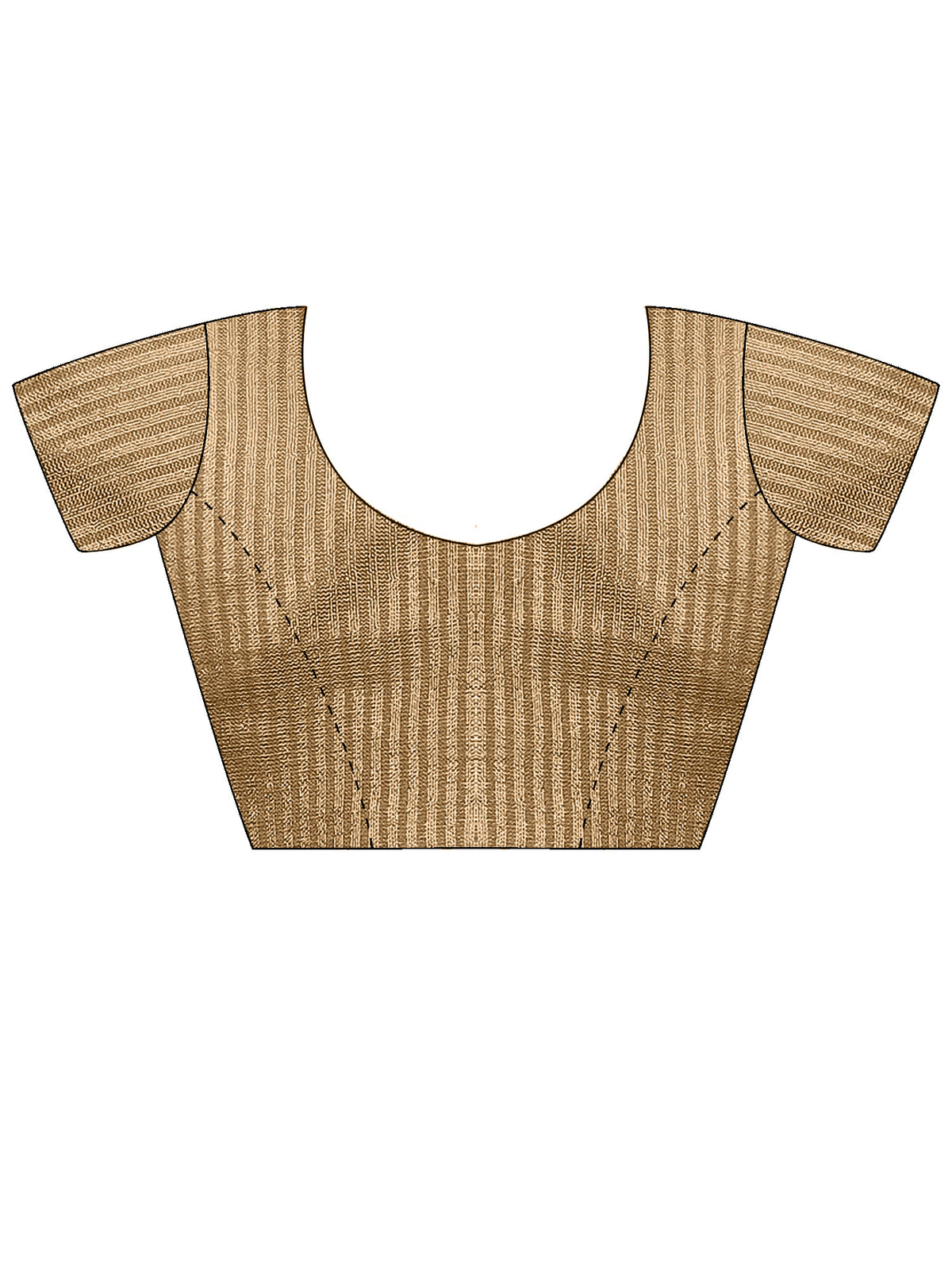 Unstitched gold linen blouse piece with ethnic motif design