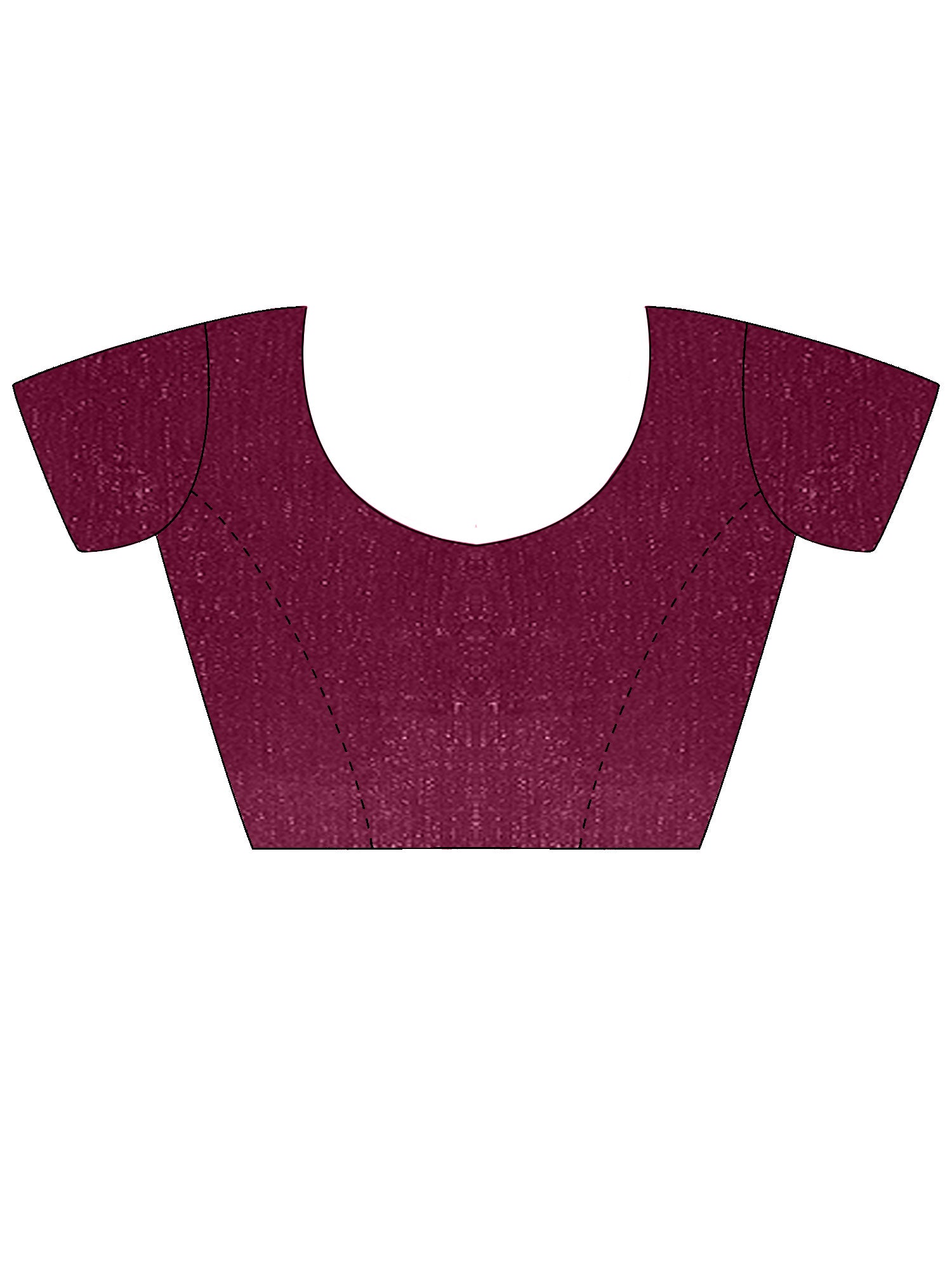 Unstitched wine satin blouse piece with solid design