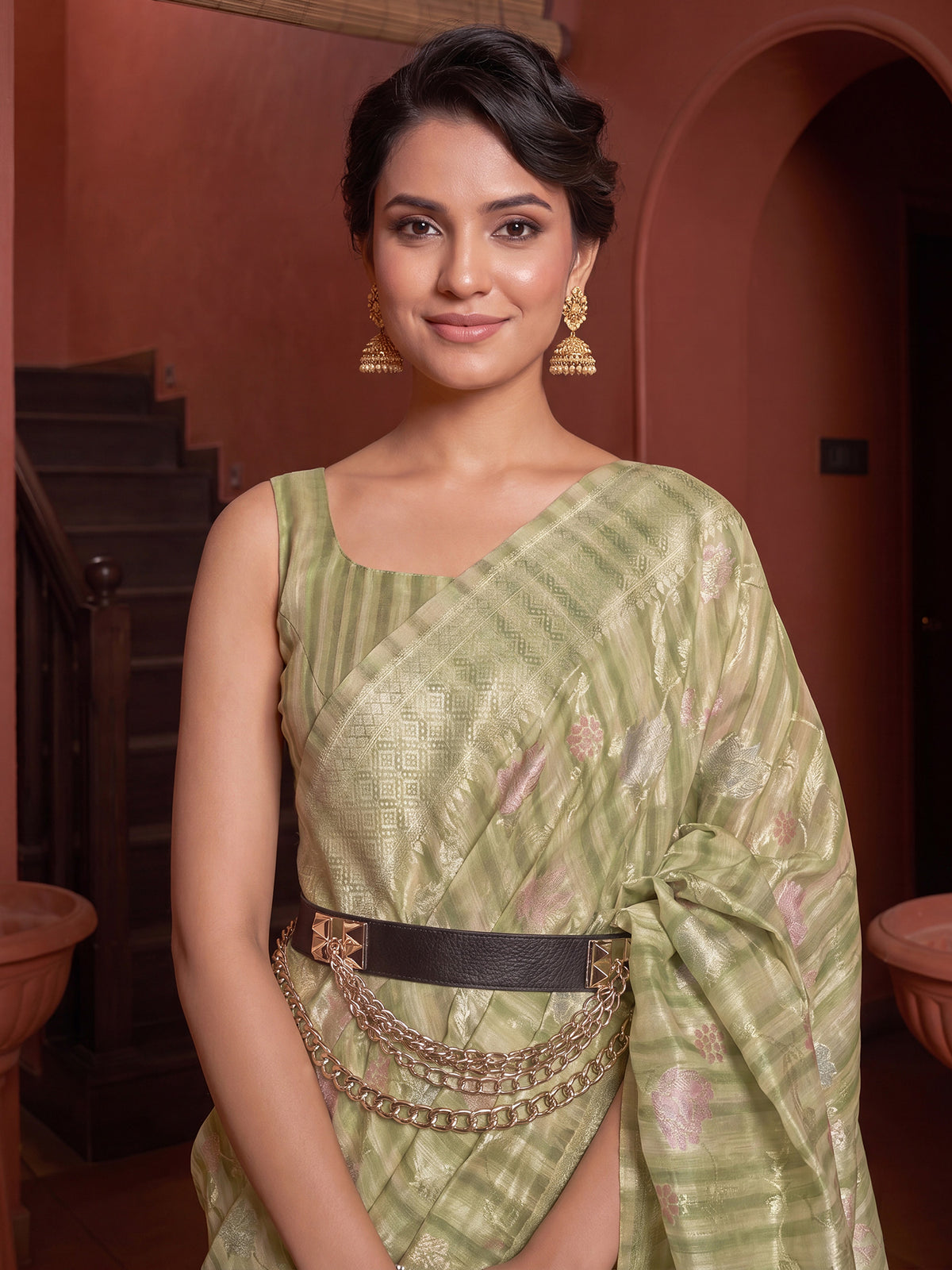 Light Green Silk Blend saree – detail view 3