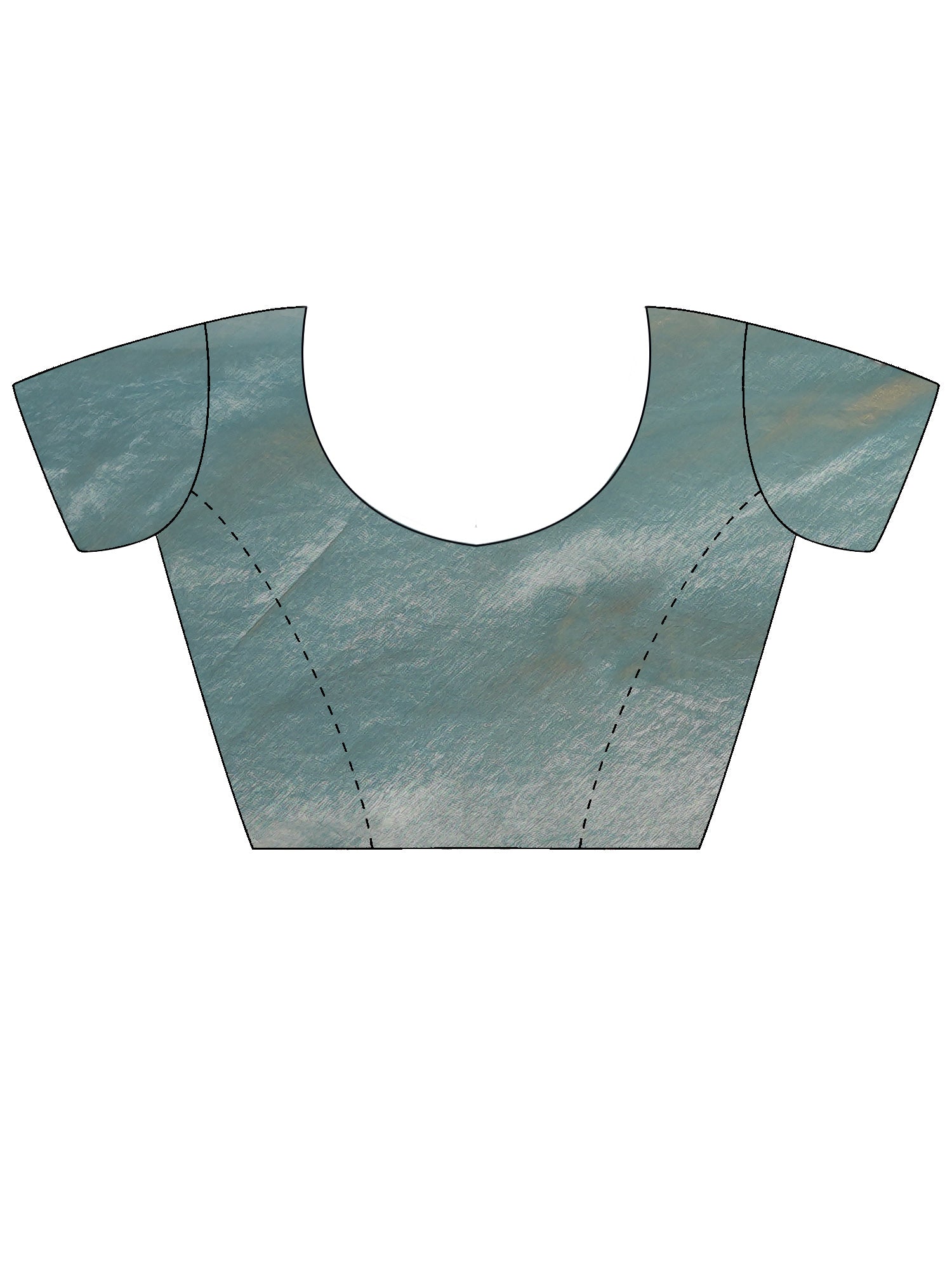 Unstitched light blue satin silk blouse piece with solid design
