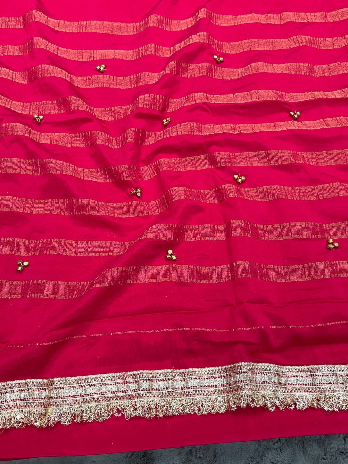 Pink soft silk saree view 4
